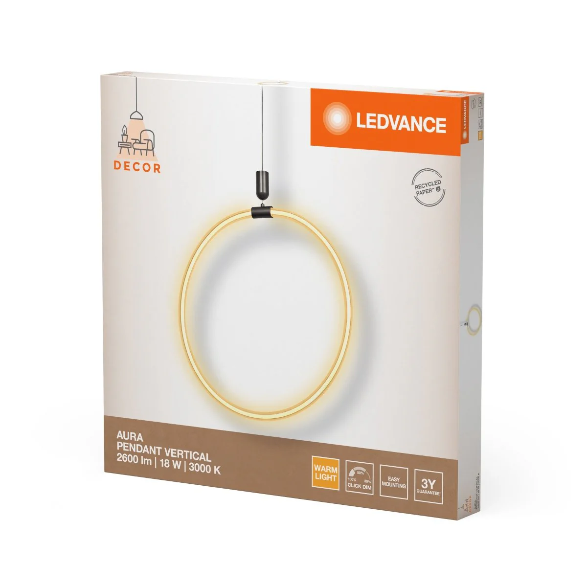 OSRAM Decor Aura Wisząca Vert 18W 830 Click DIM - Image 2