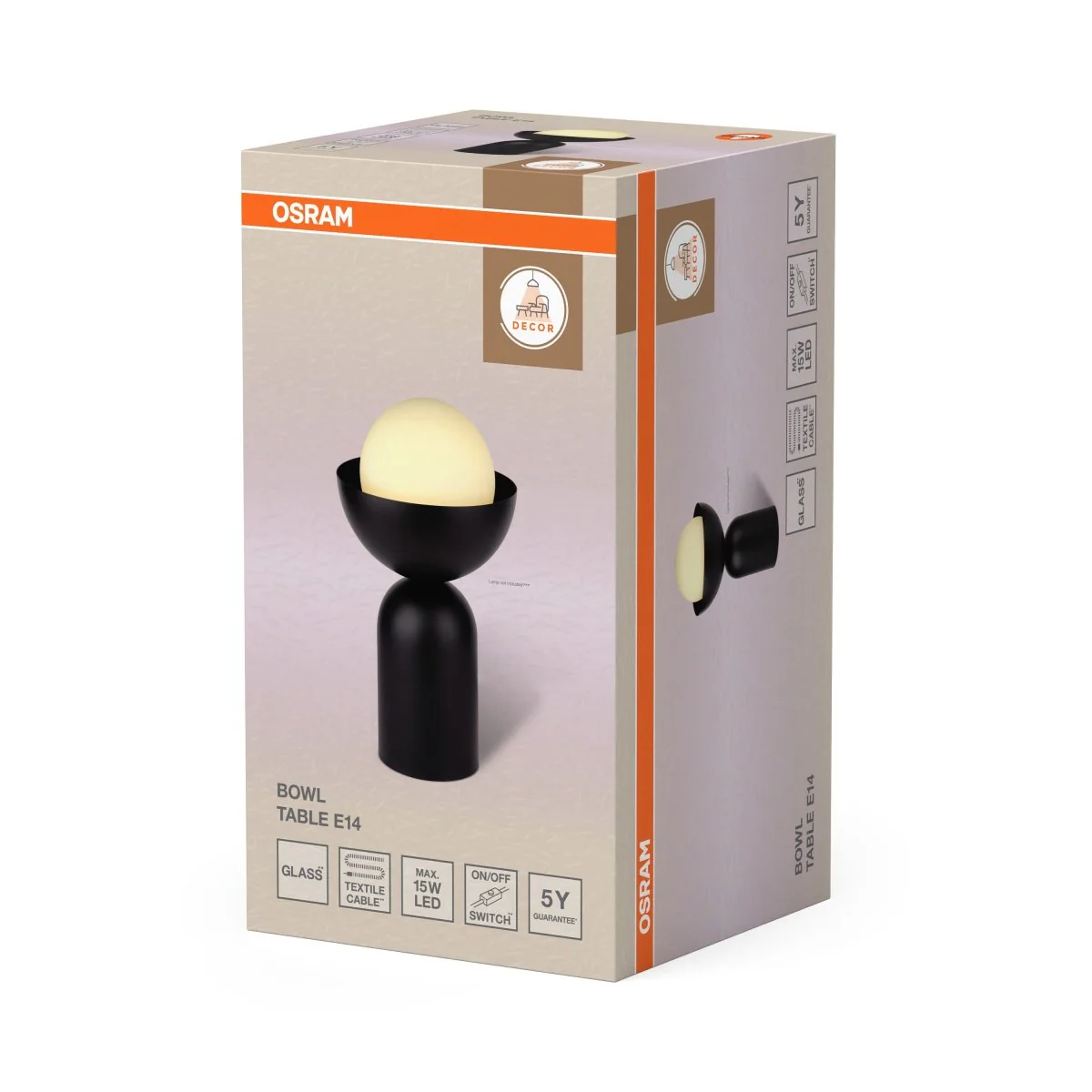 OSRAM Decor Bowl Lampa stołowa E14 czarna - Image 2