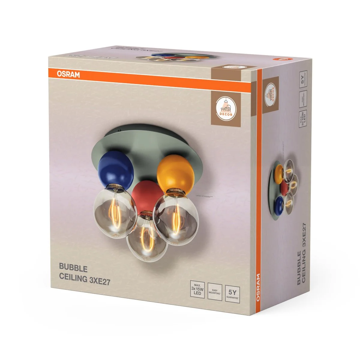 OSRAM Decor Bubble Plafon 3xE27 multikolor - Image 2