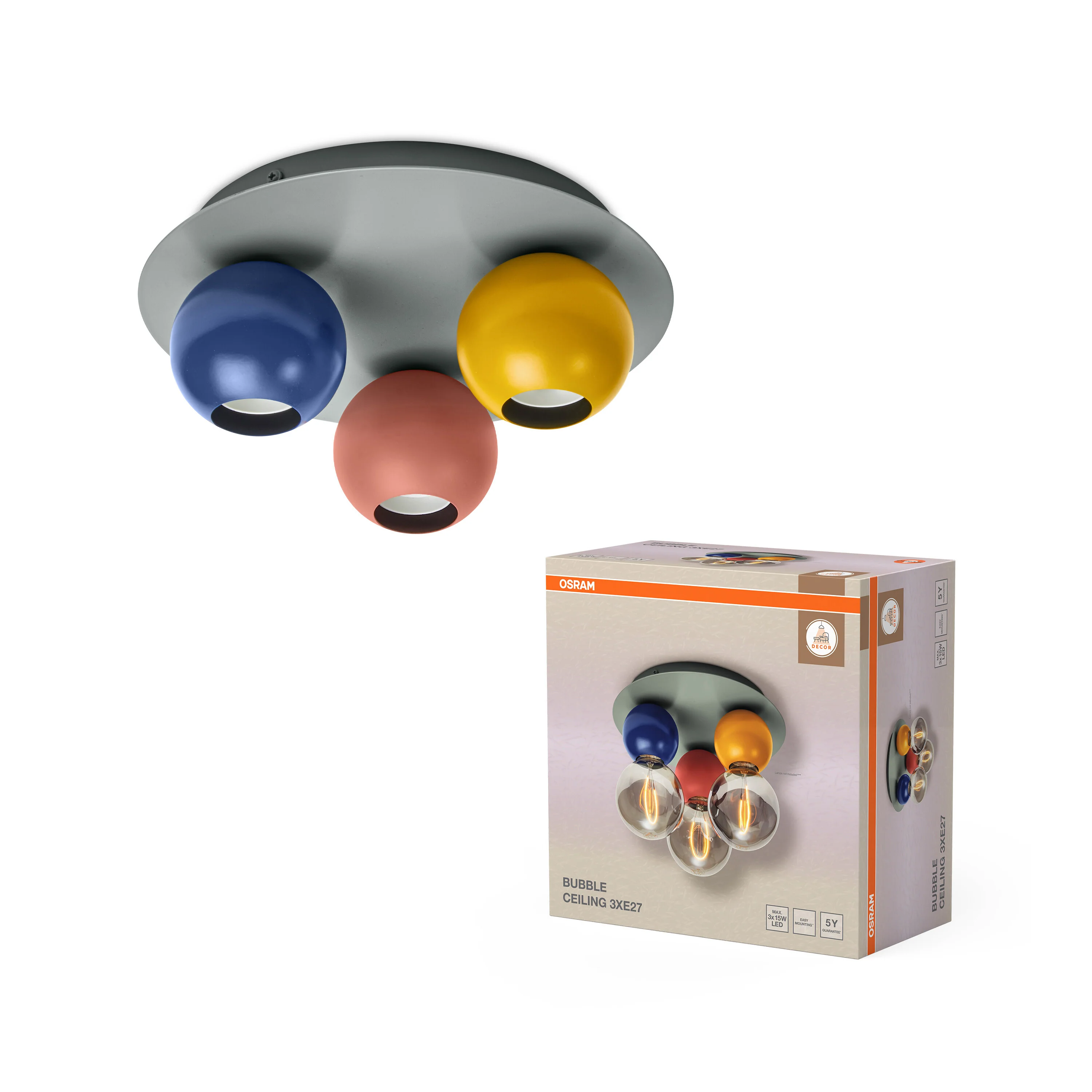 OSRAM Decor Bubble Plafon 3xE27 multikolor - Image 5