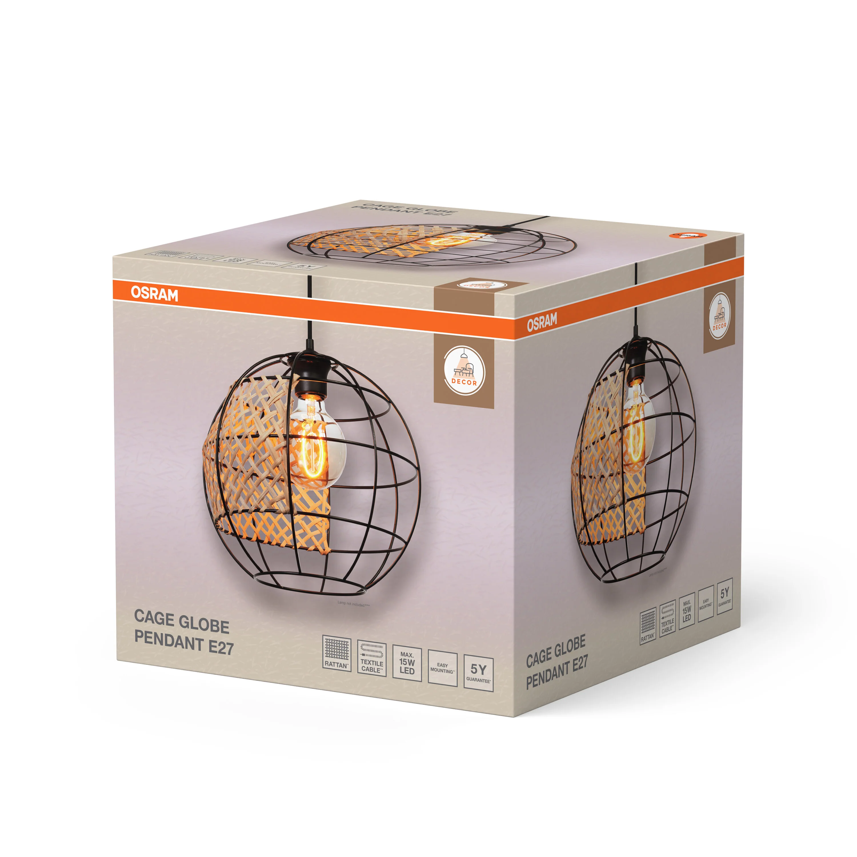 OSRAM Decor Cage Globe Wisząca E27 czarny - Image 6