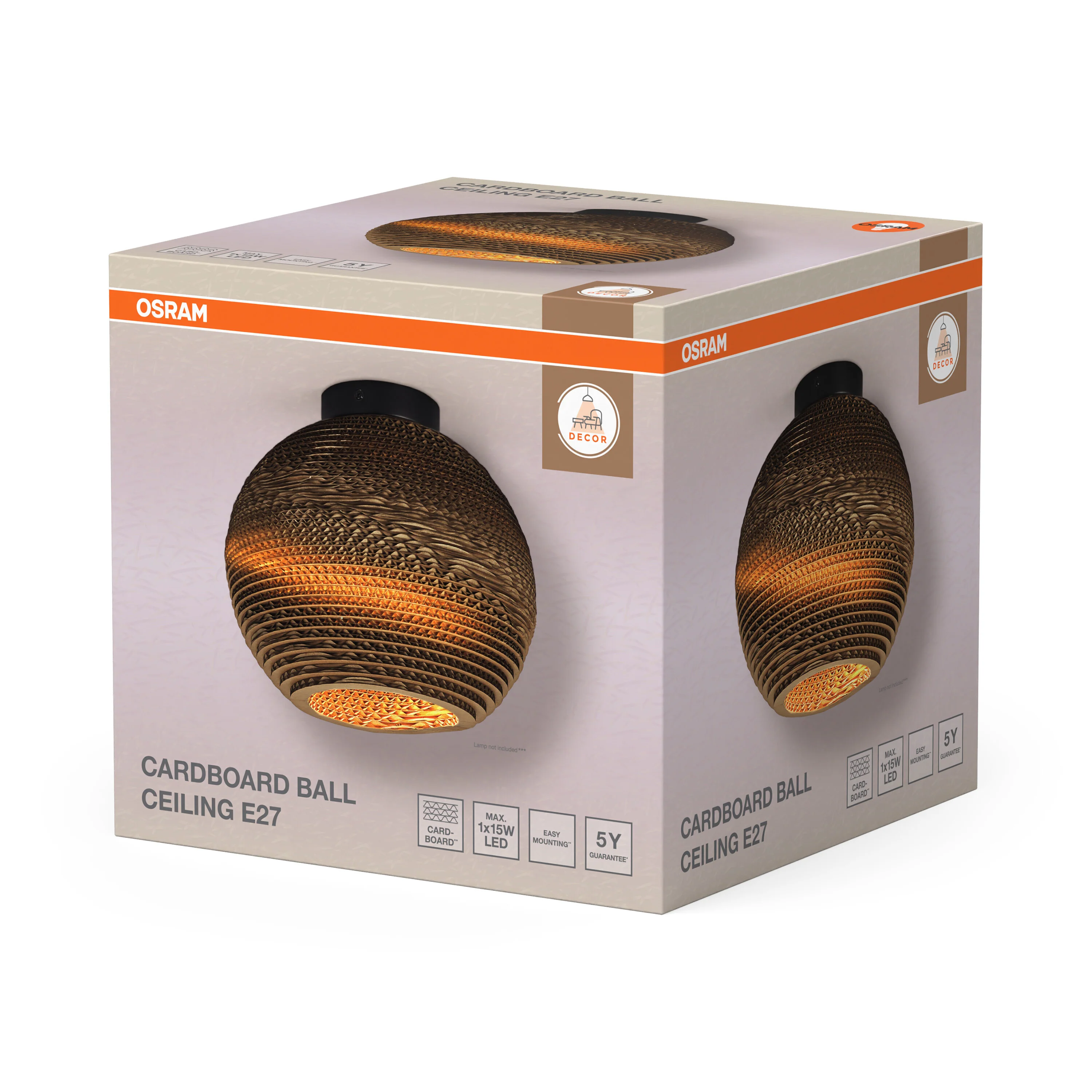 OSRAM Decor Cardboard Ball Plafon E27 brązowy - Image 6