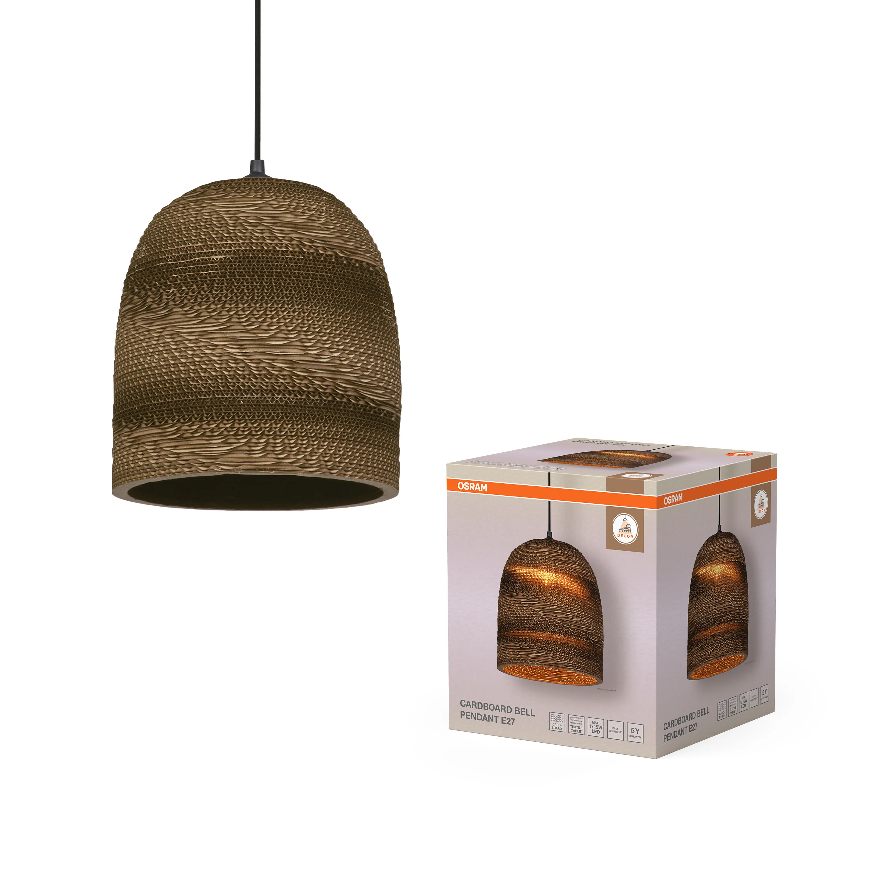 OSRAM Decor Cardboard Ball Wisząca E27  brązowy - Image 5
