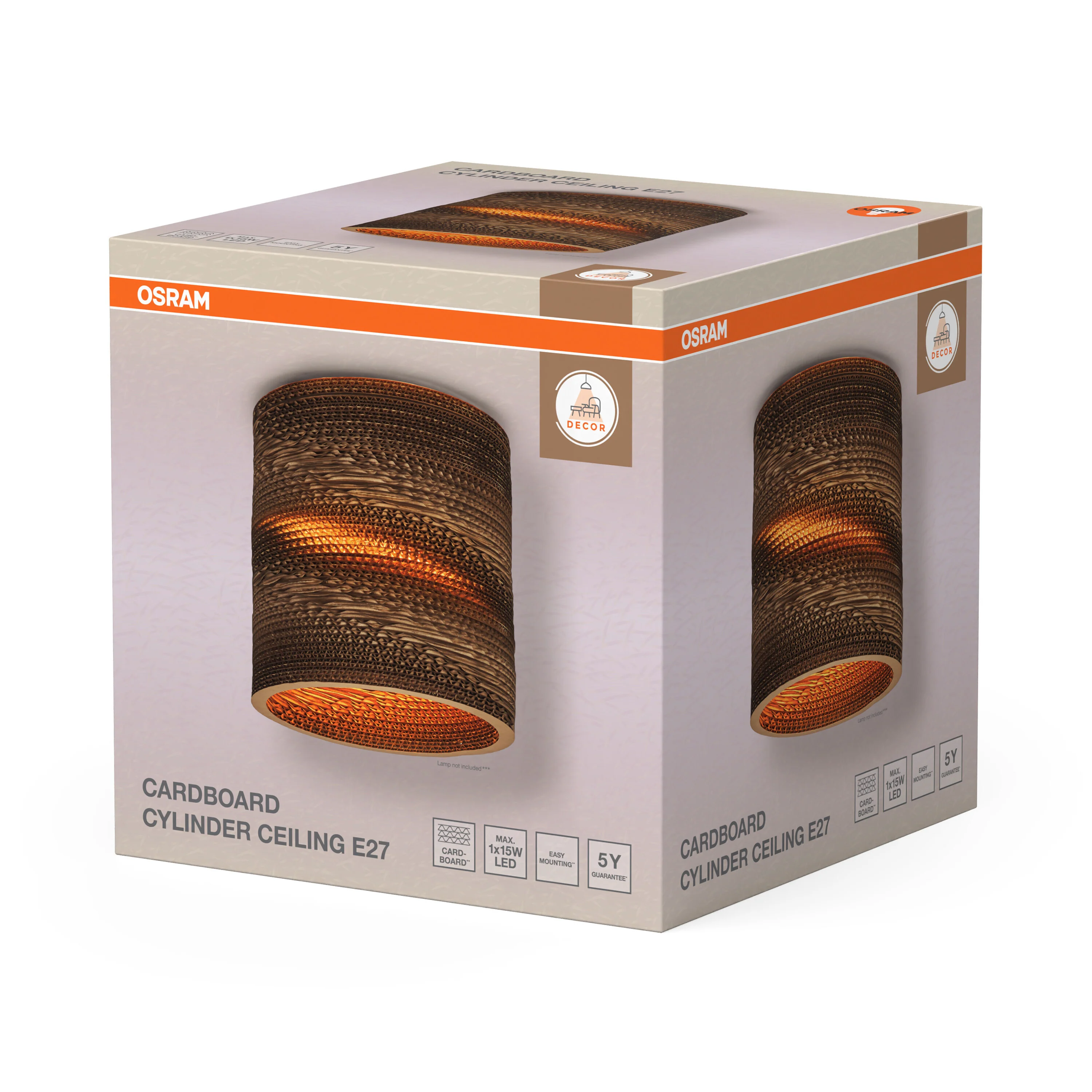OSRAM Decor Cardboard Cylinder Plafon E27 brązowy - Image 6
