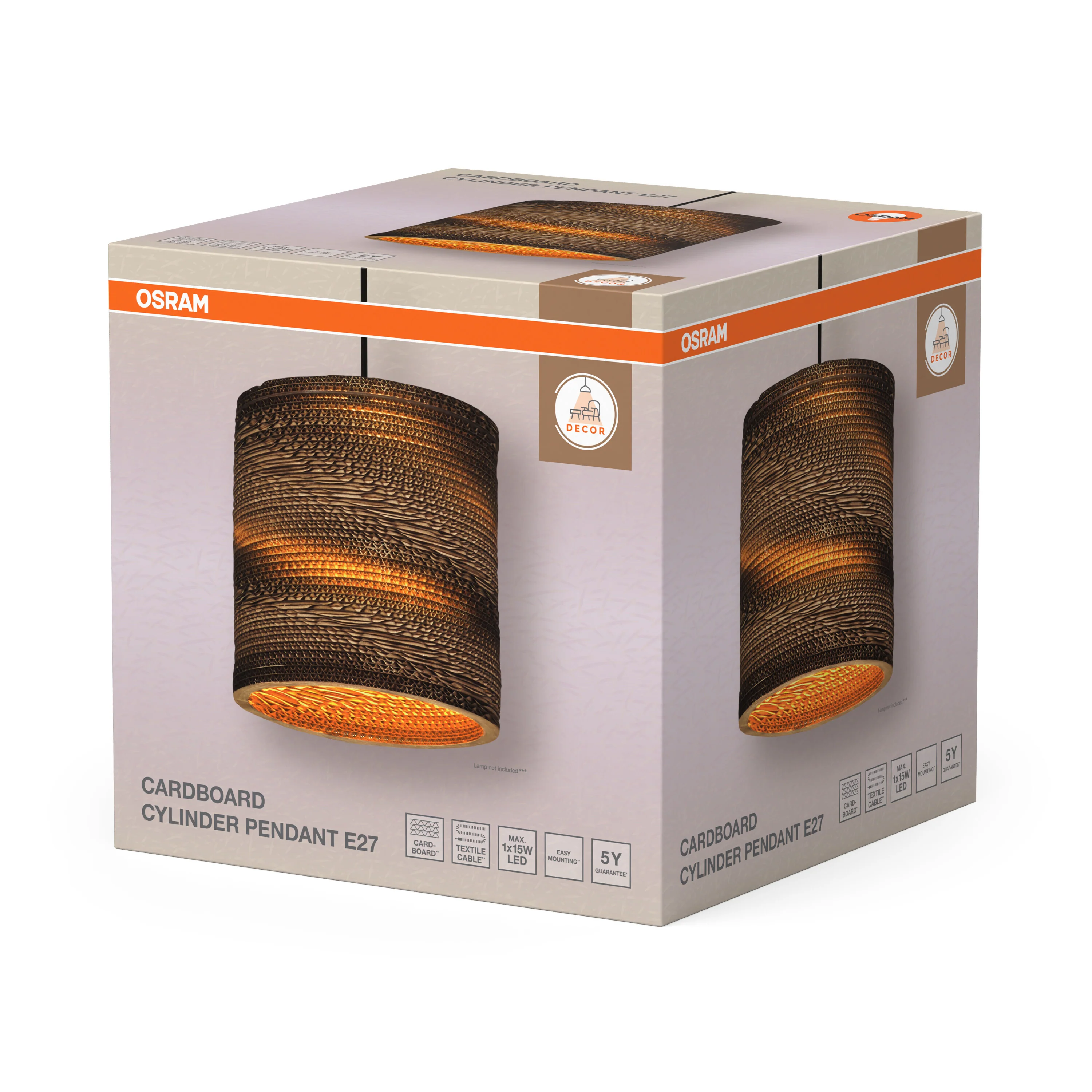 OSRAM Decor Cardboard Cylinder Wisząca E 27 brązowy - Image 6