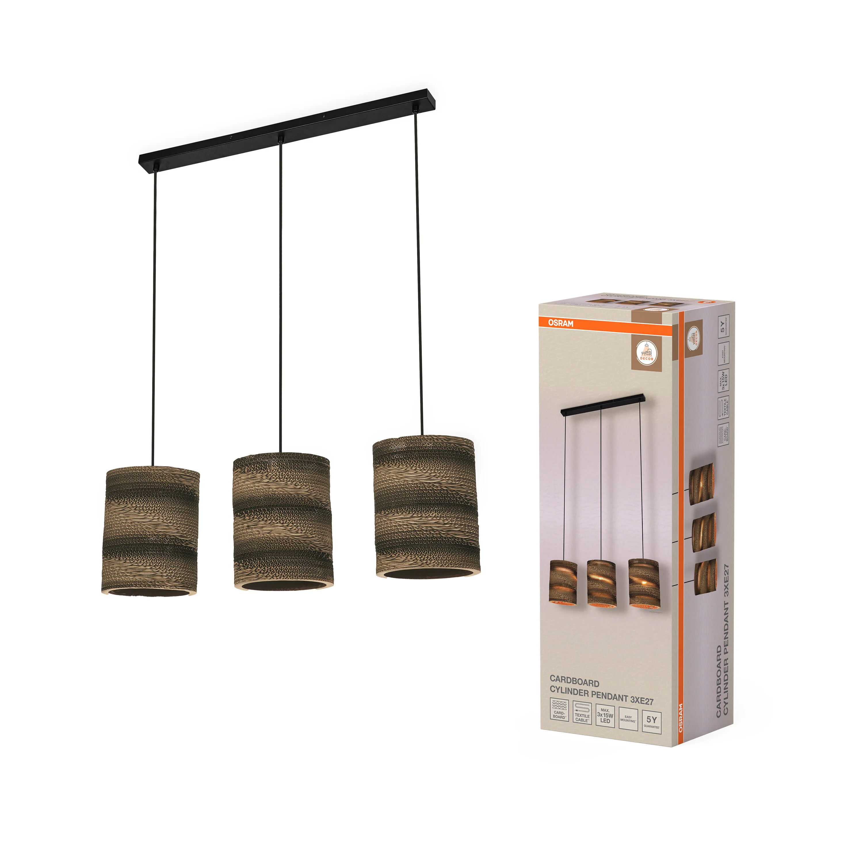 OSRAM Decor Cardboard Cylinder Wisząca  E27 brązowy - Image 5