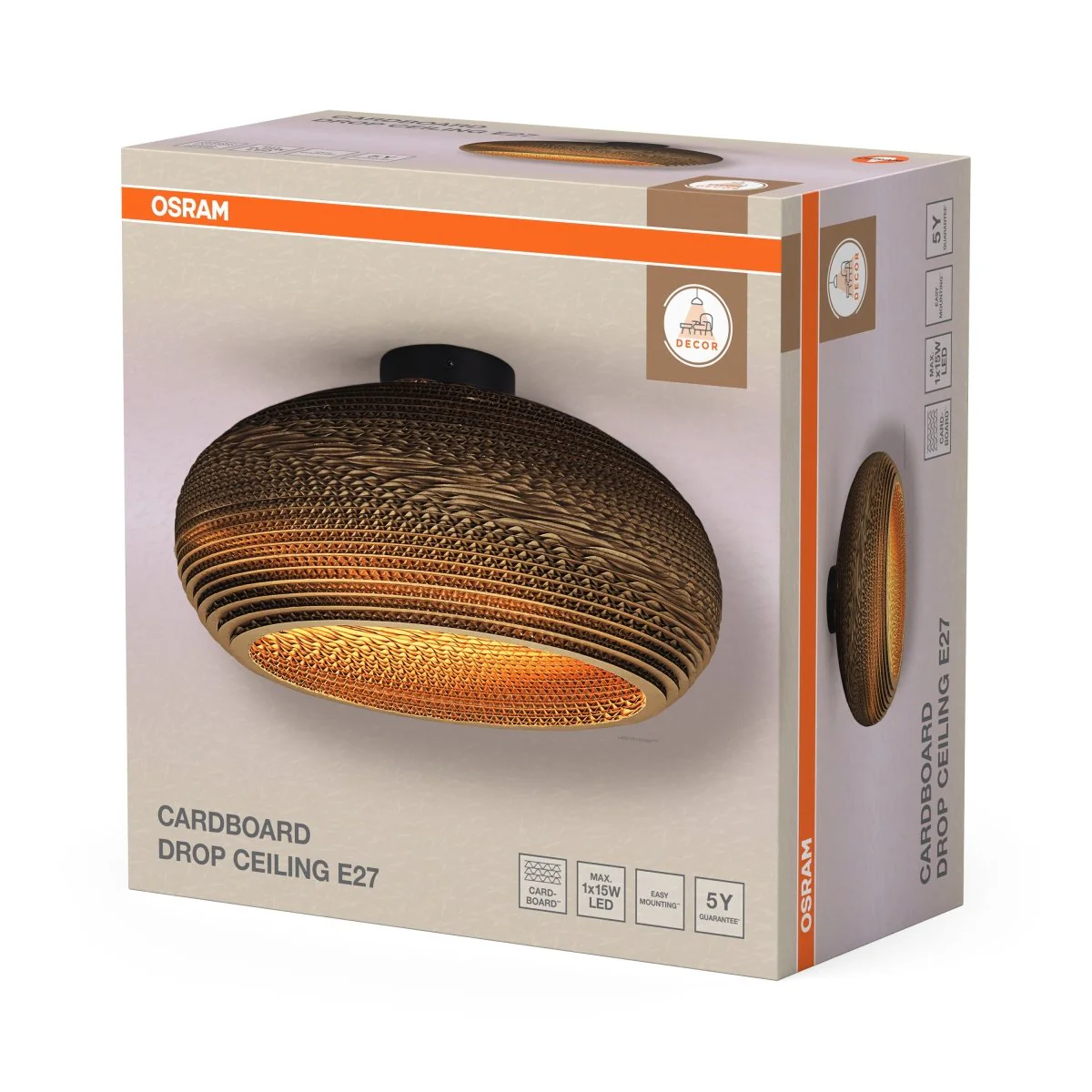 OSRAM Decor Cardboard Drop Plafon E27 brązowy - Image 2