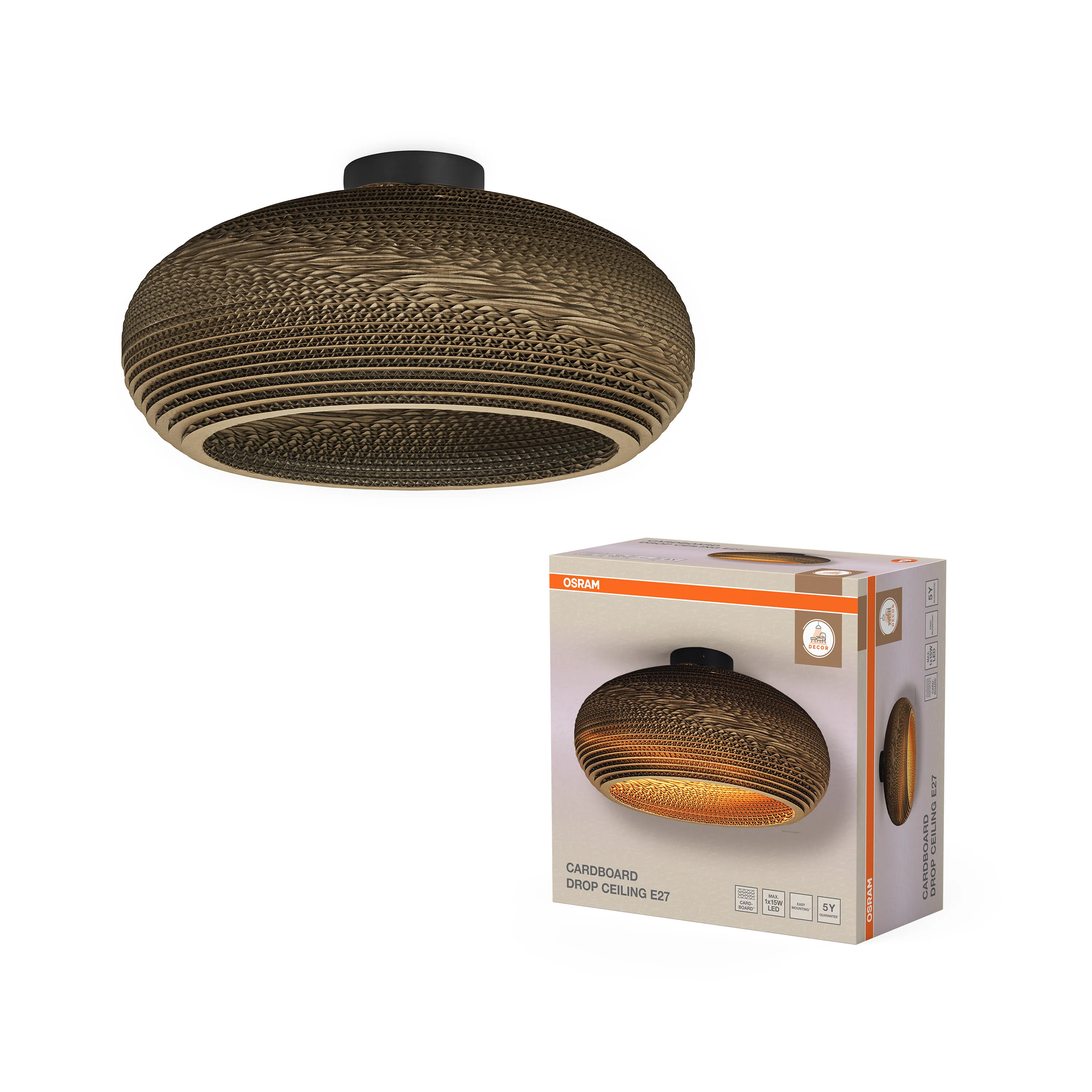 OSRAM Decor Cardboard Drop Plafon E27 brązowy - Image 5