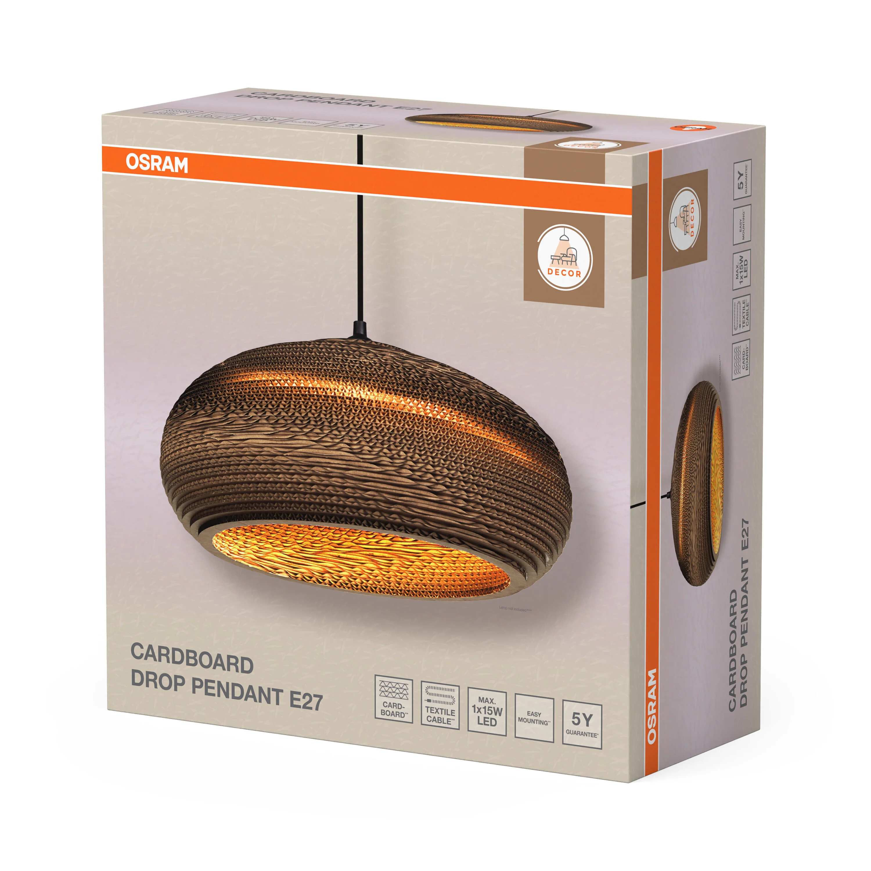 OSRAM Decor Cardboard Drop Wisząca E 27 brązowy - Image 6
