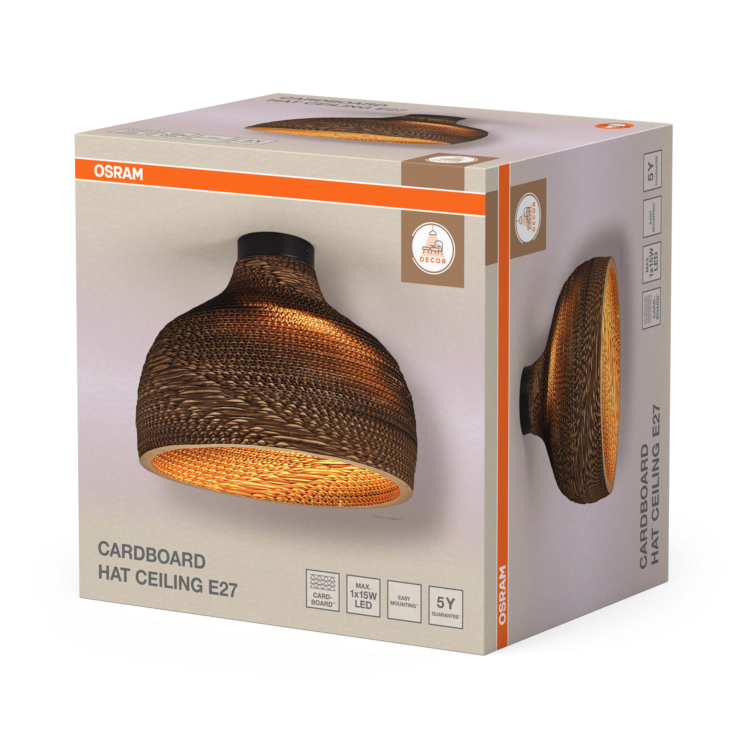 OSRAM Decor Cardboard Hat Plafon E27 brązowy - Image 6