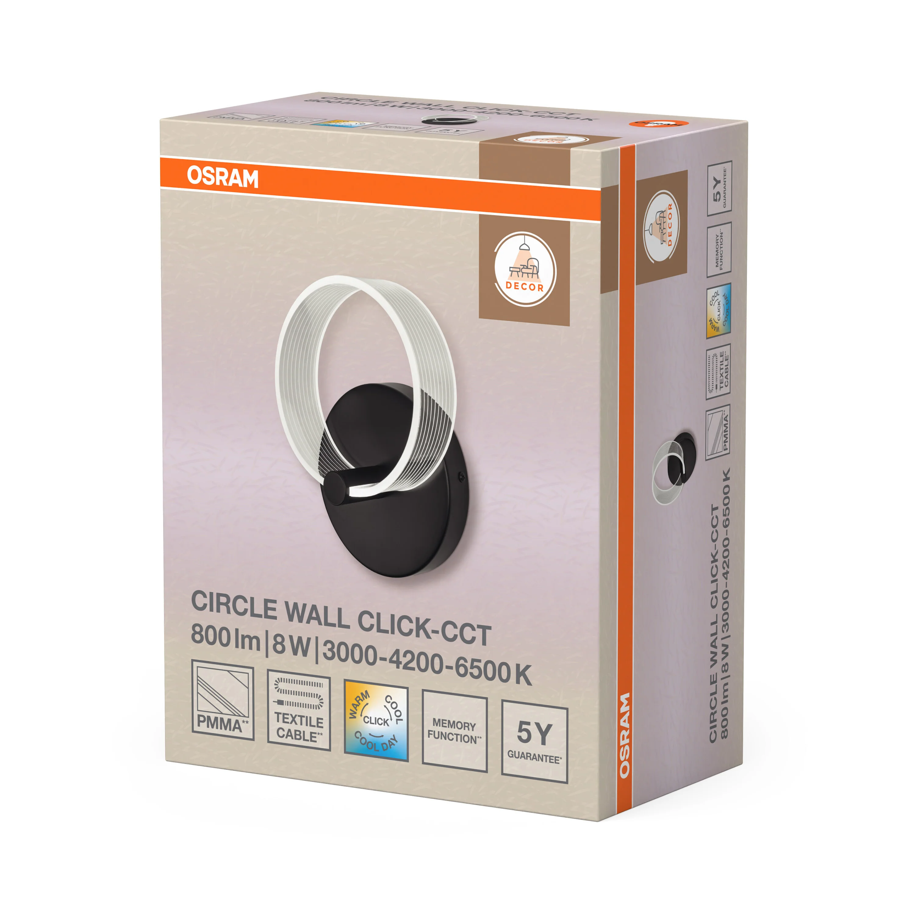 OSRAM Decor Circle Kinkiet 8W Click CCT czarny - Image 6