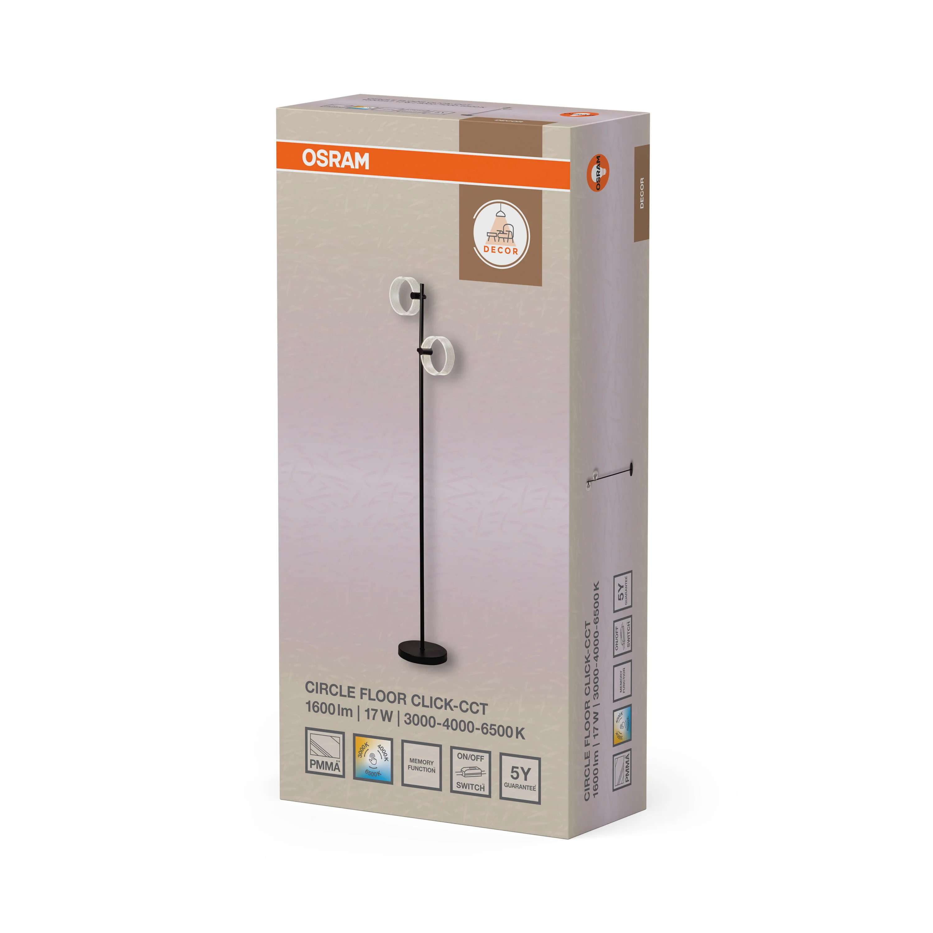 OSRAM Decor Circle Lampa stojąca 17W Click CCT czarna - Image 6