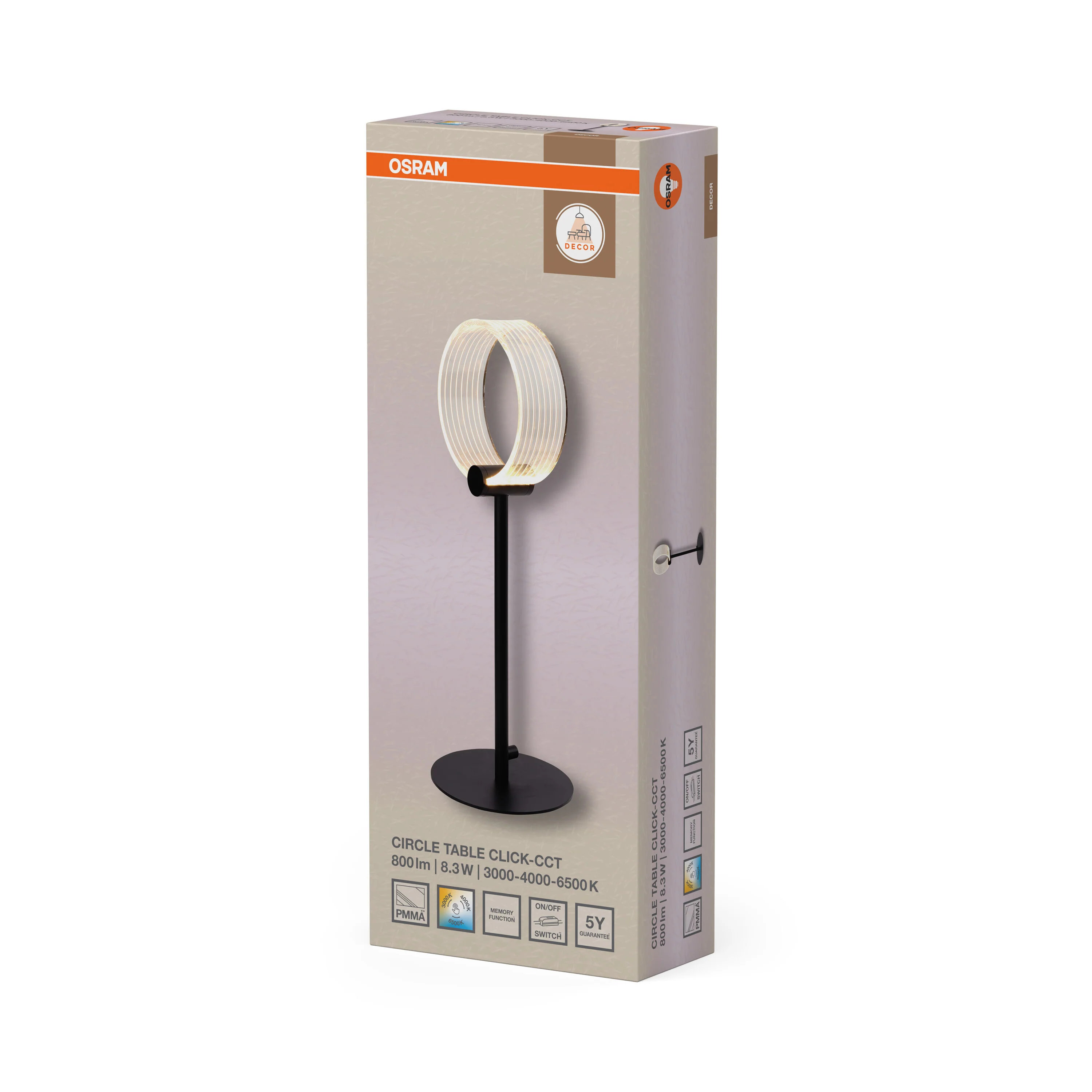 OSRAM Decor Circle Lampa stołowa 8.3W Click CCT czarna - Image 6