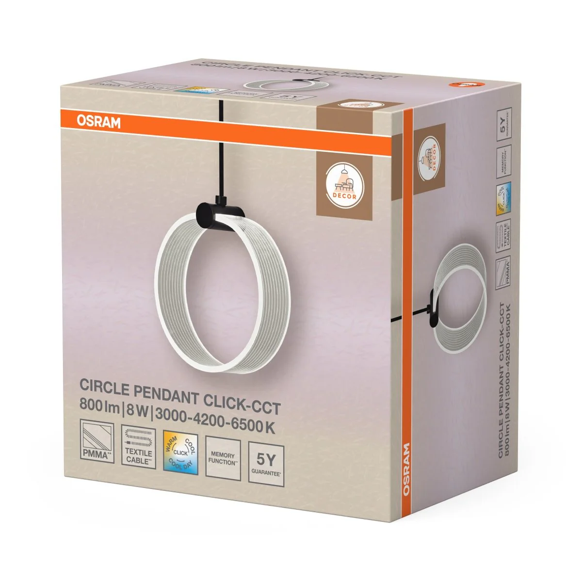 OSRAM Decor Circle Wisząca PL 1x8W Click CCT czarny - Image 2