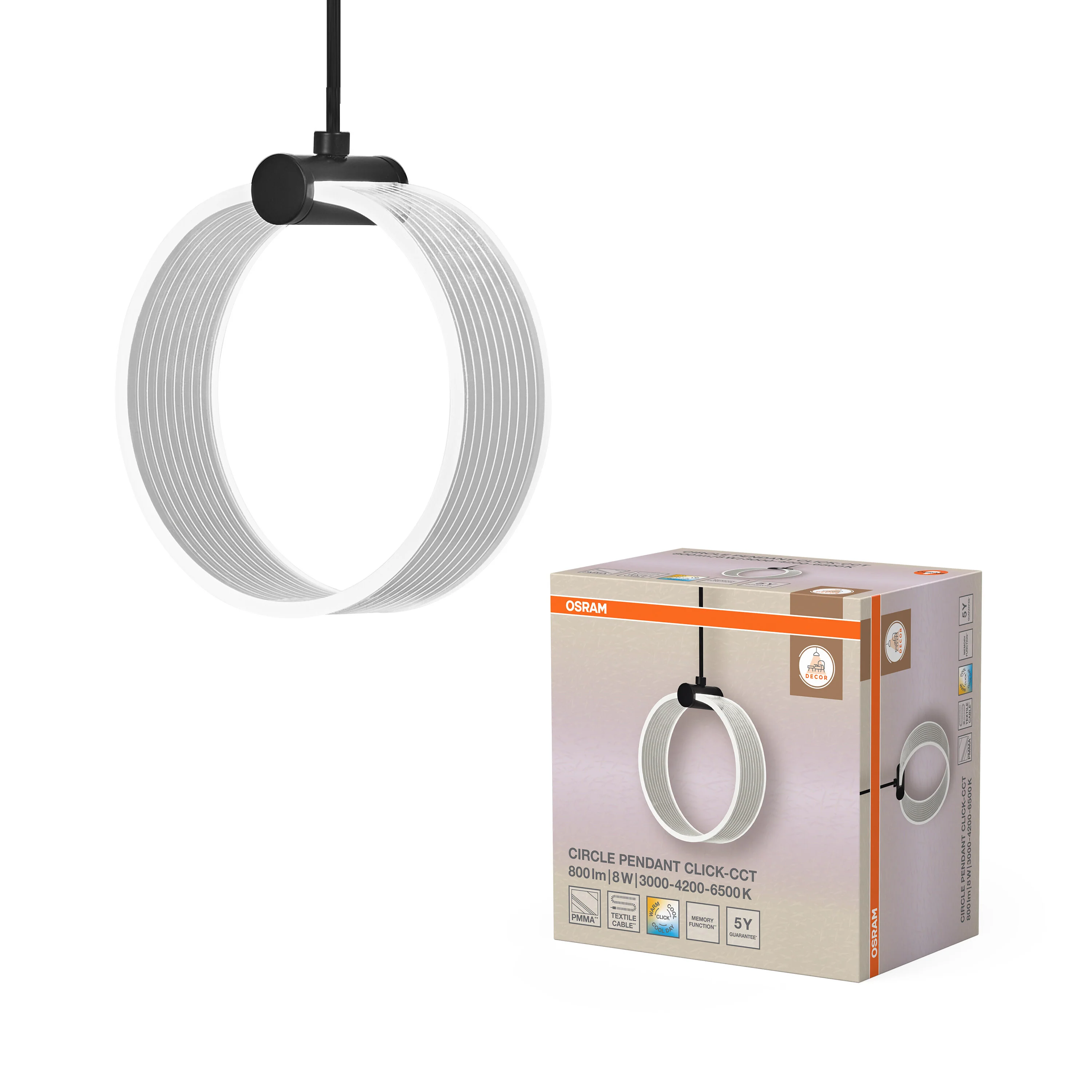 OSRAM Decor Circle Wisząca PL 1x8W Click CCT czarny - Image 5