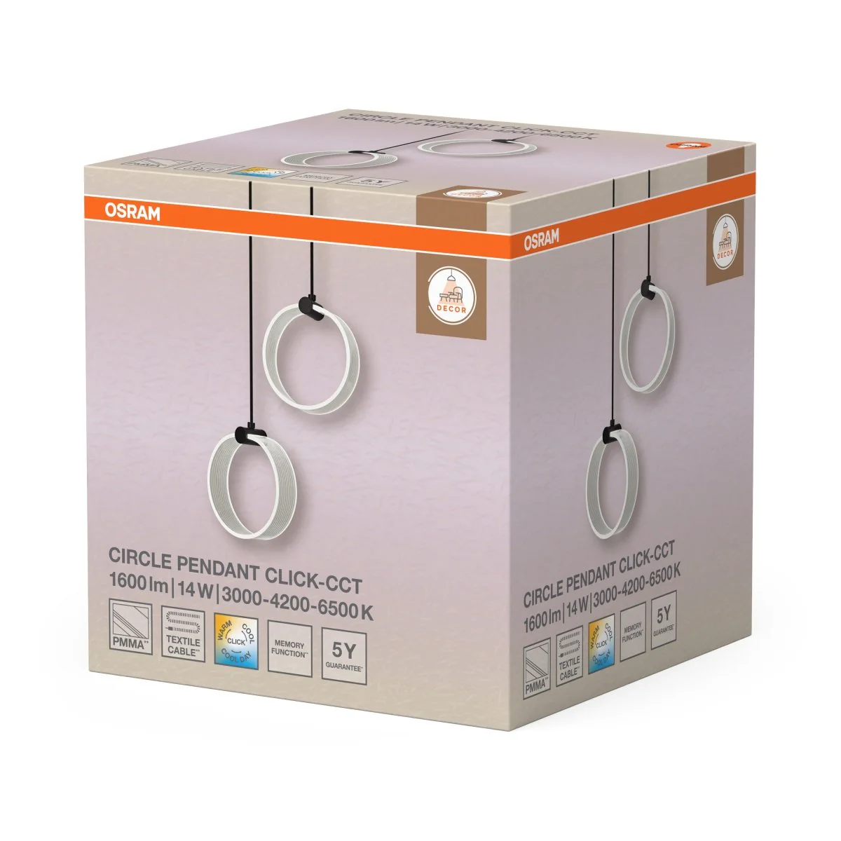 OSRAM Decor Circle Wisząca PL 2x14W Click CCT czarny - Image 2
