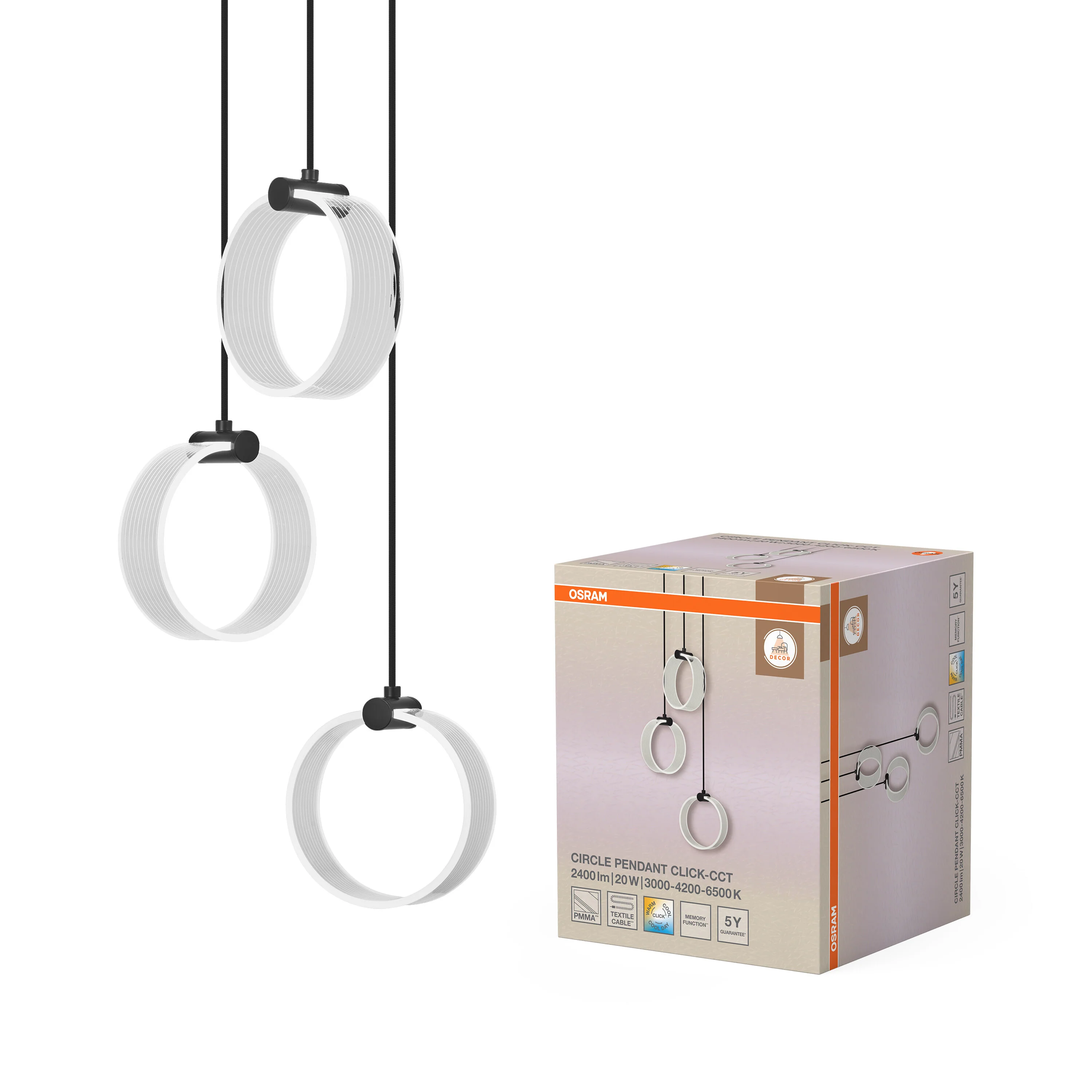 OSRAM Decor Circle Wisząca PL 3x20W Click CCT czarny - Image 5