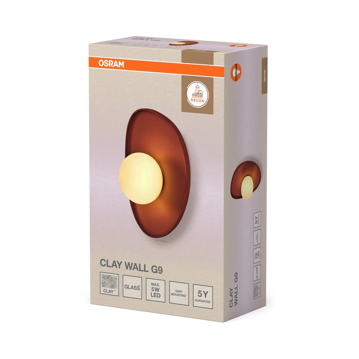 OSRAM Decor Clay Nest Kinkiet 1 xG9 brązowy - Image 2
