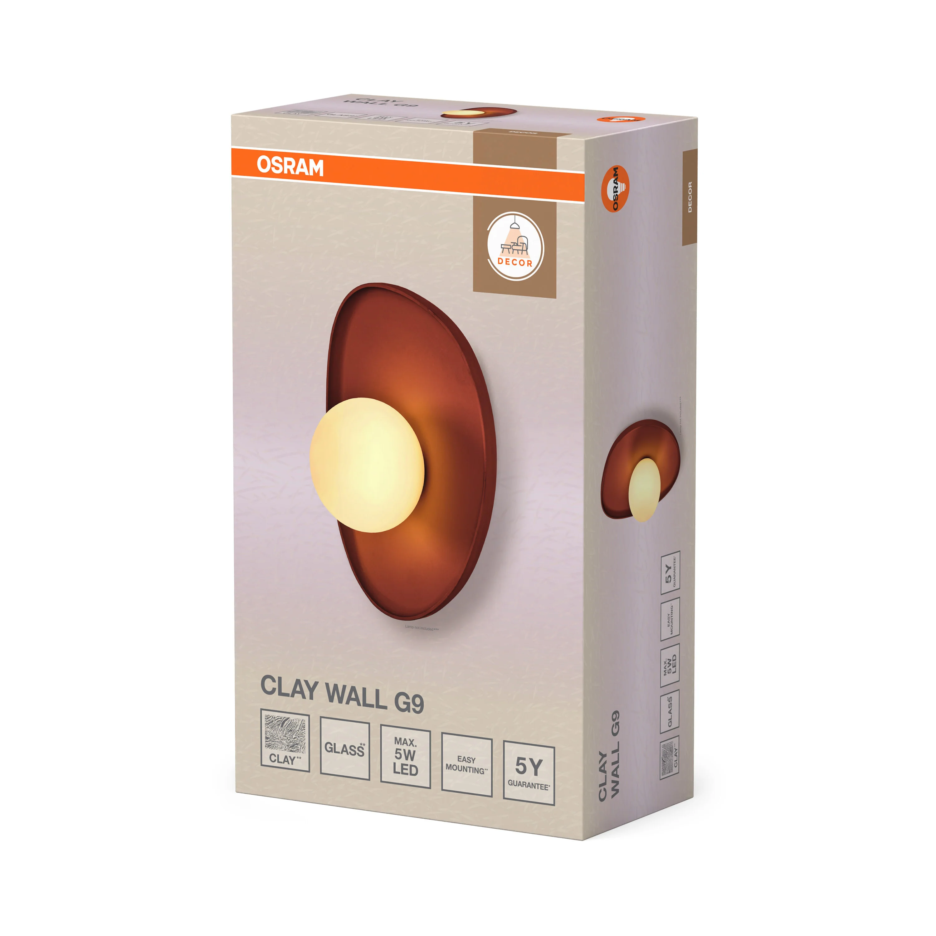 OSRAM Decor Clay Nest Kinkiet 1 xG9 brązowy - Image 6