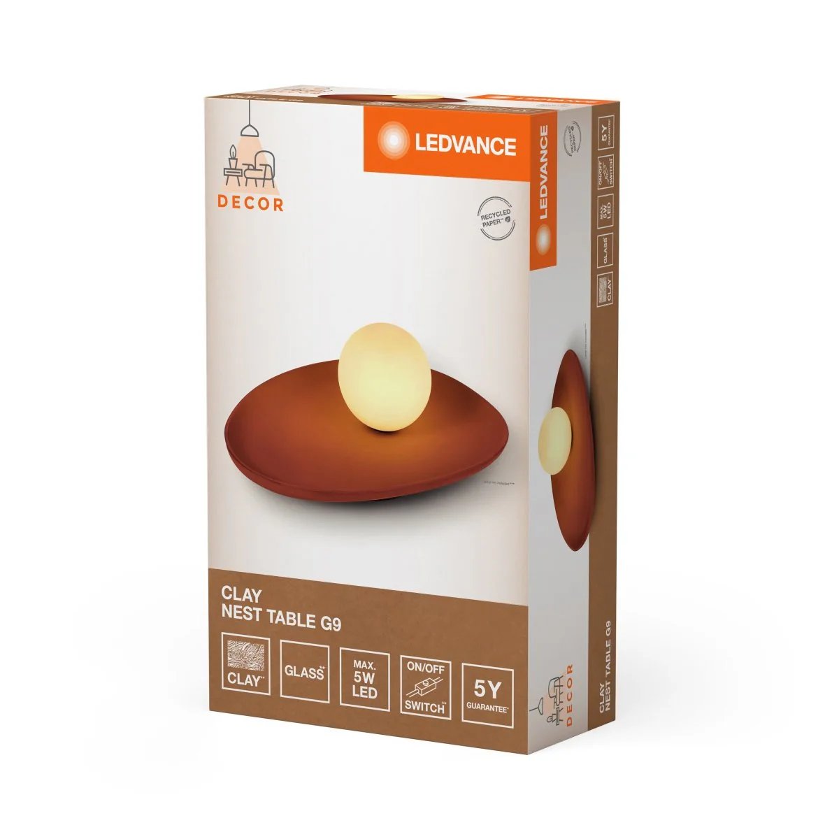 OSRAM Decor Clay Nest Lampa stołowa 1xG9 brązowa - Image 2