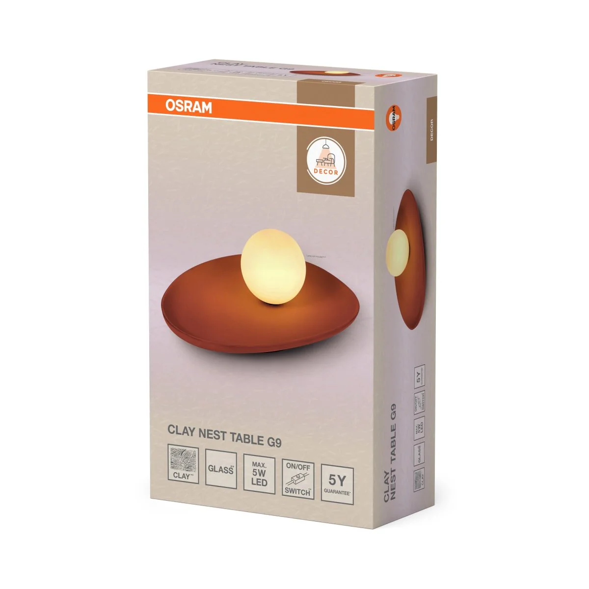 OSRAM Decor Clay Nest Lampa stołowa G9 brązowa - Image 2