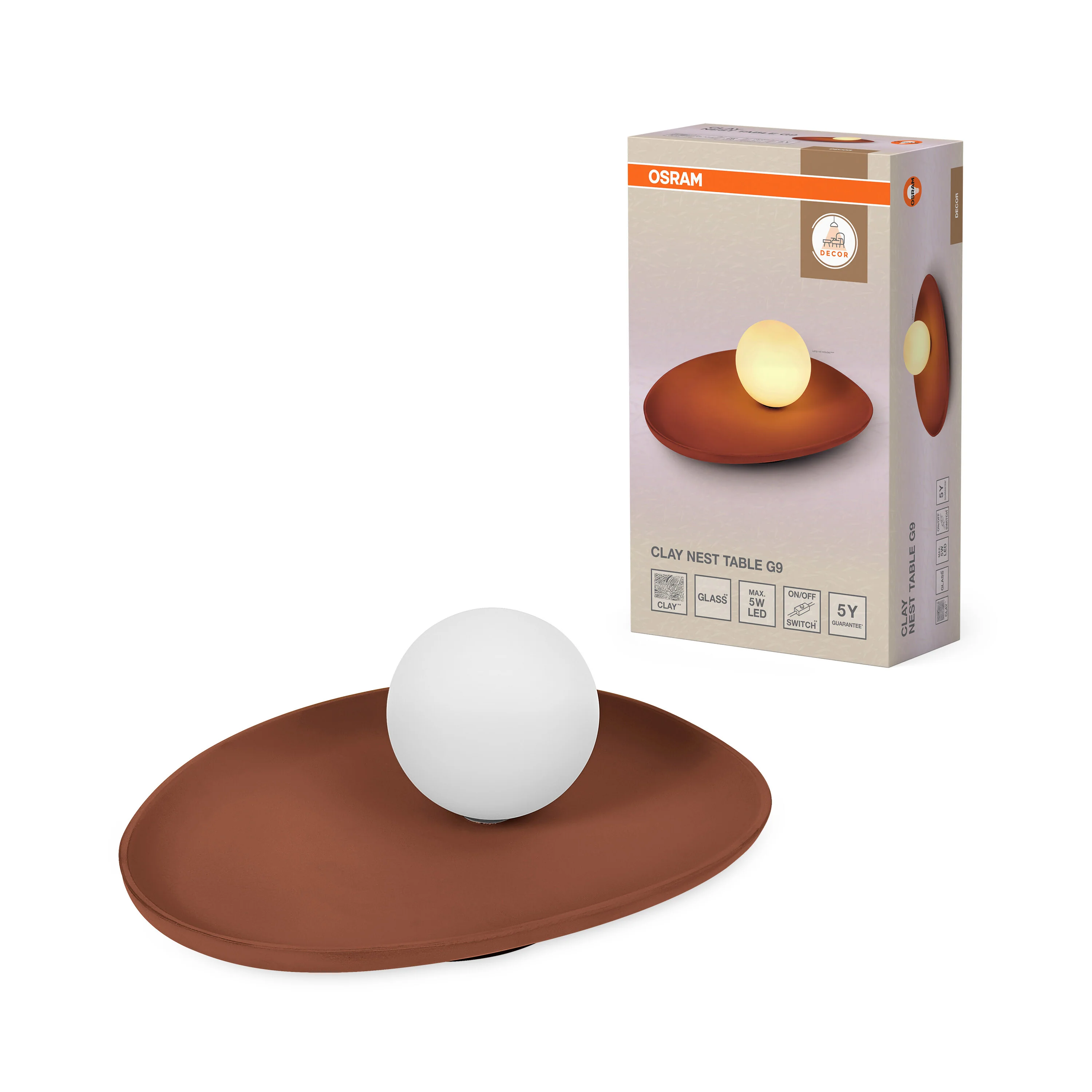 OSRAM Decor Clay Nest Lampa stołowa G9 brązowa - Image 5