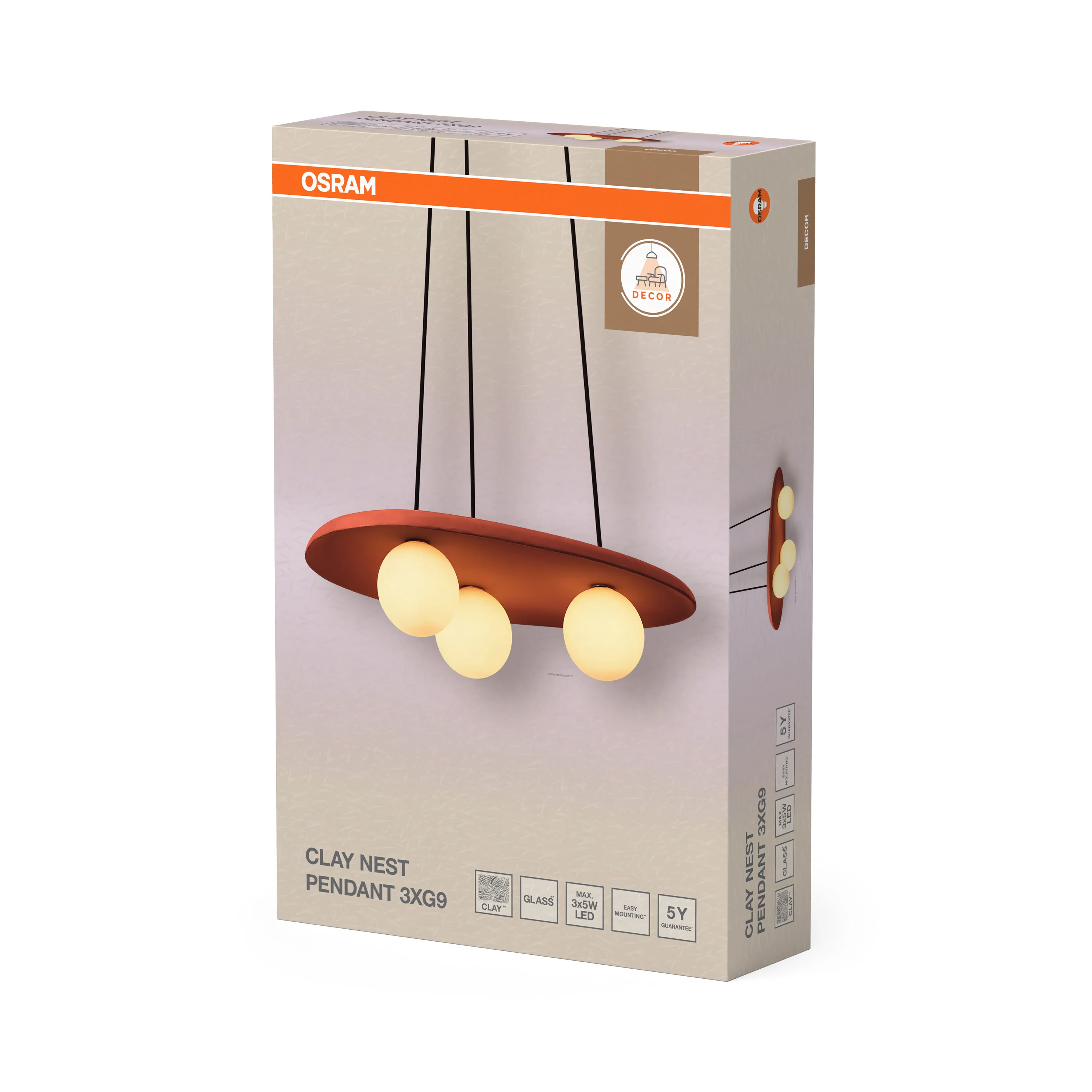 OSRAM Decor Clay Nest Wisząca G9 brązowy - Image 6