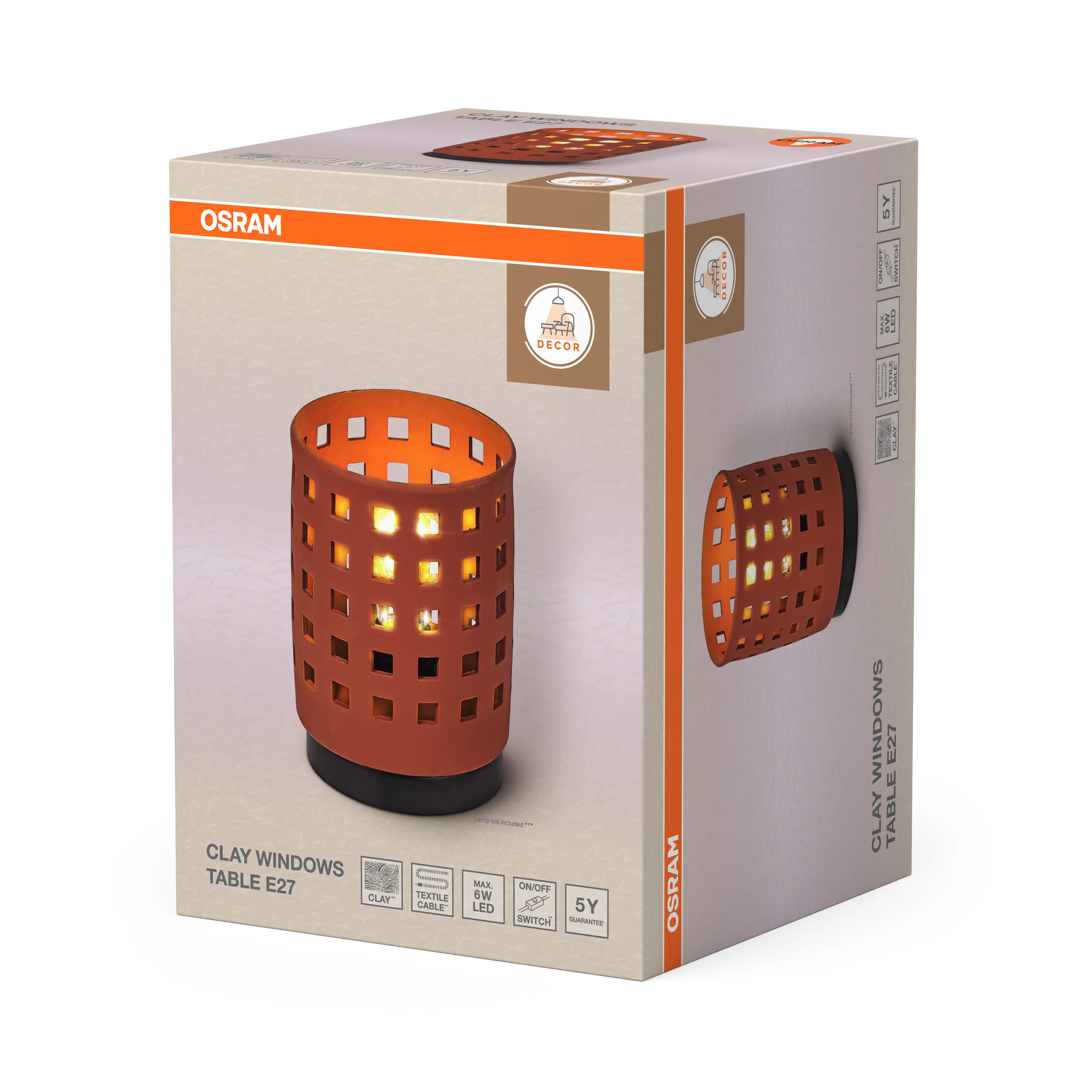 OSRAM Decor Clay Windows Lampa stołowa E27 brązowa - Image 6