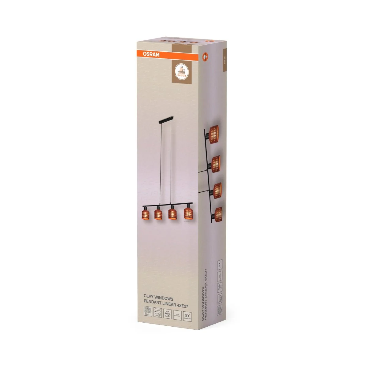OSRAM Decor Clay Windows Wisząca LN E27 brązowy - Image 2
