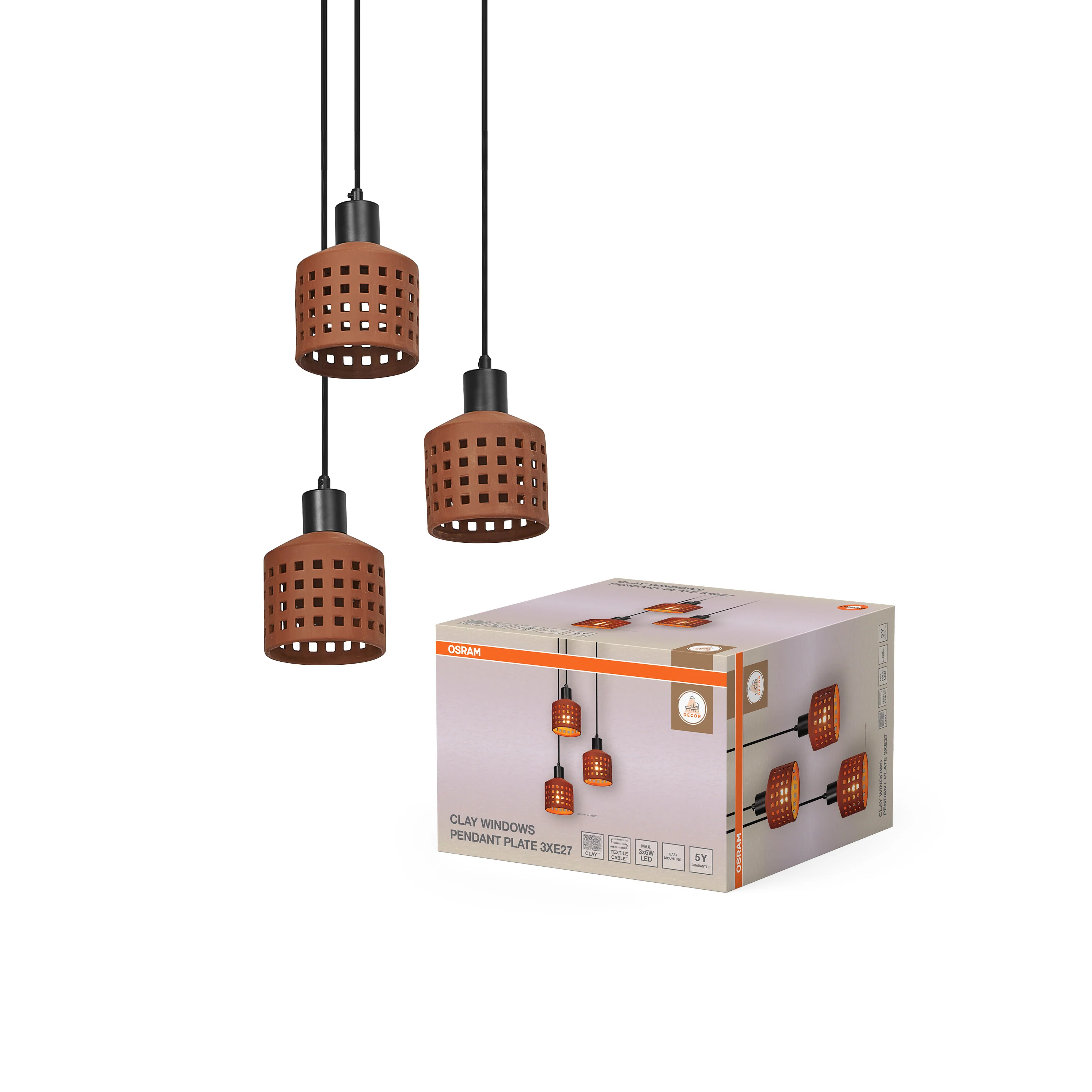 OSRAM Decor Clay Windows Wisząca PL E27 brązowy - Image 5