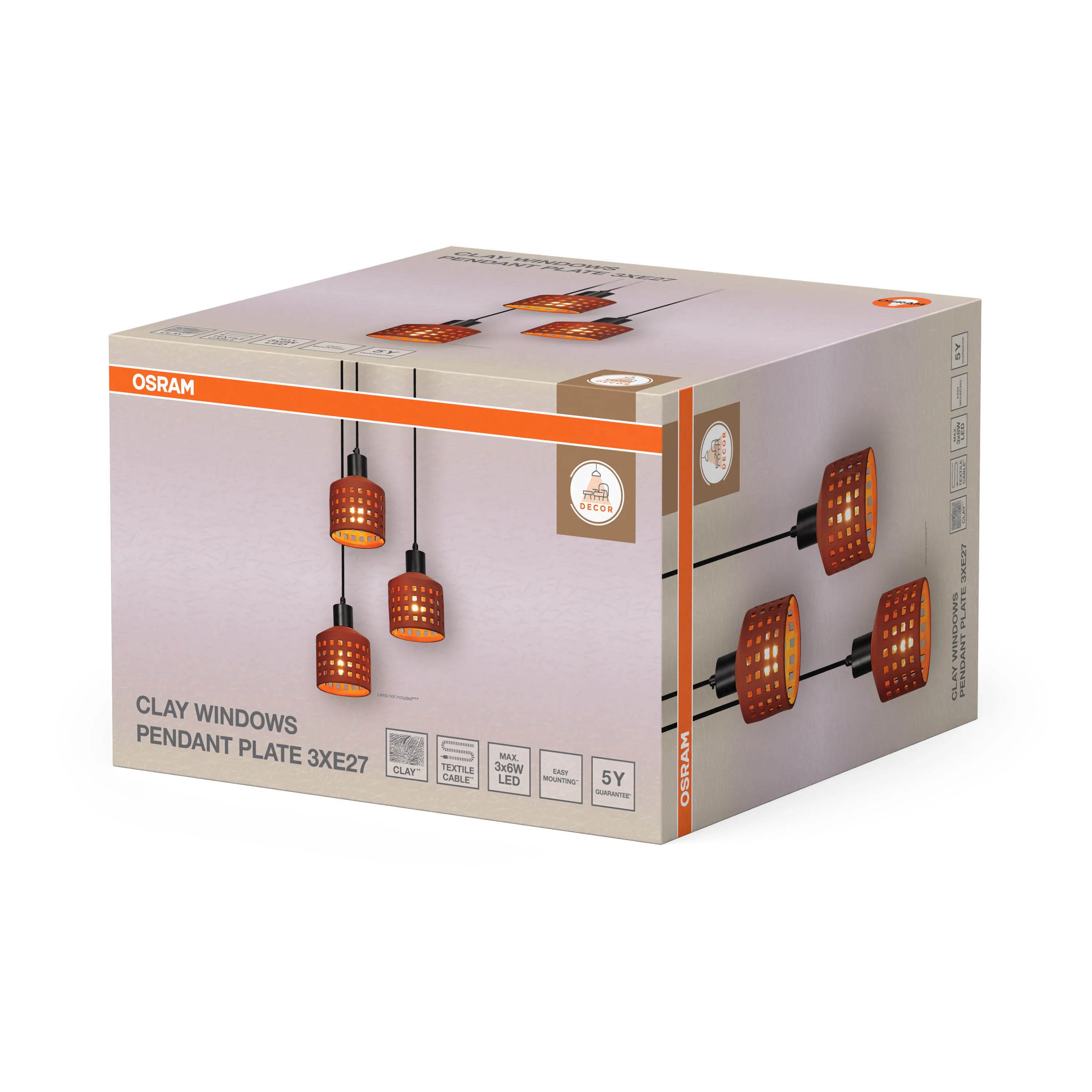 OSRAM Decor Clay Windows Wisząca PL E27 brązowy - Image 6