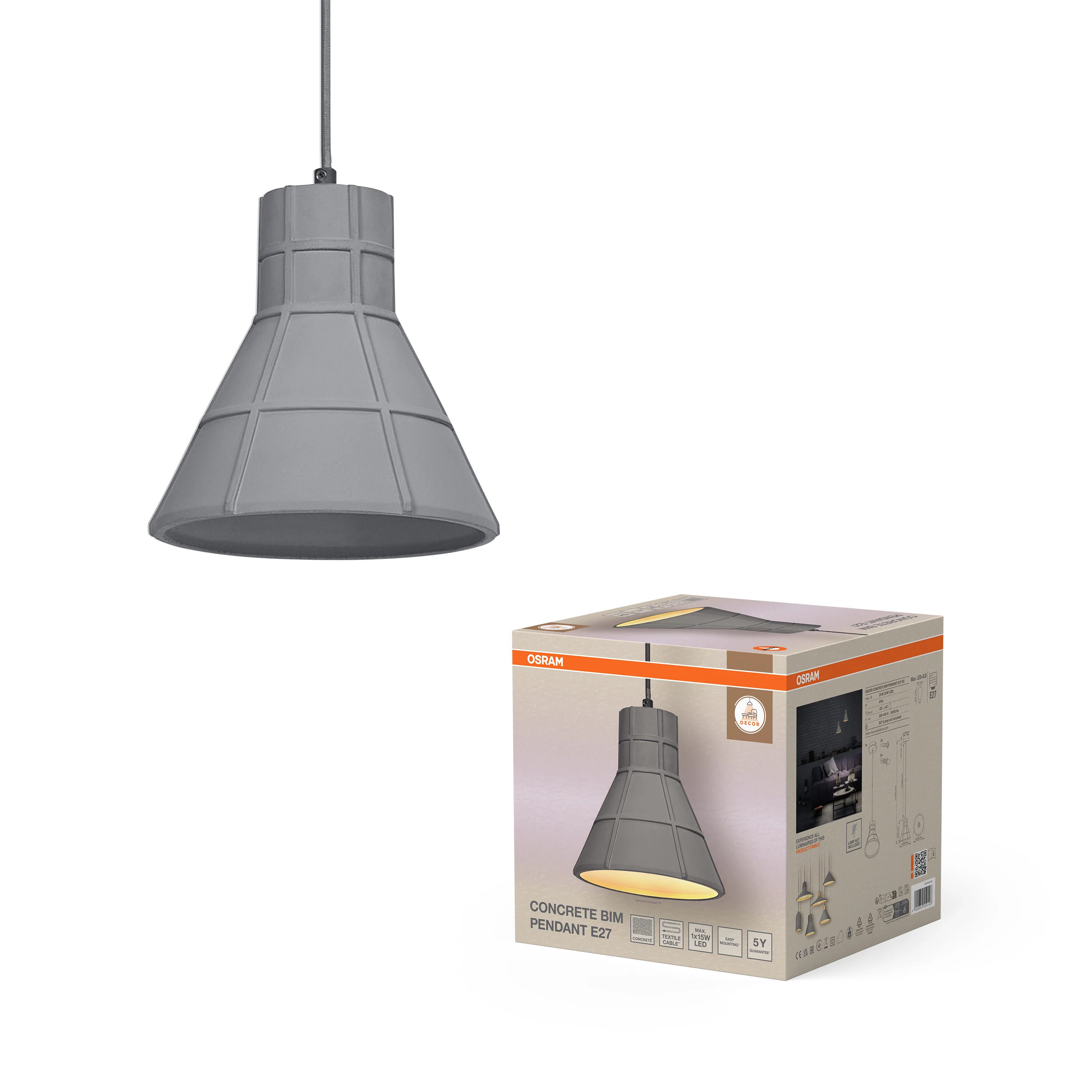 OSRAM Decor Concrete Bim Wisząca E27 ciemnoszary - Image 5