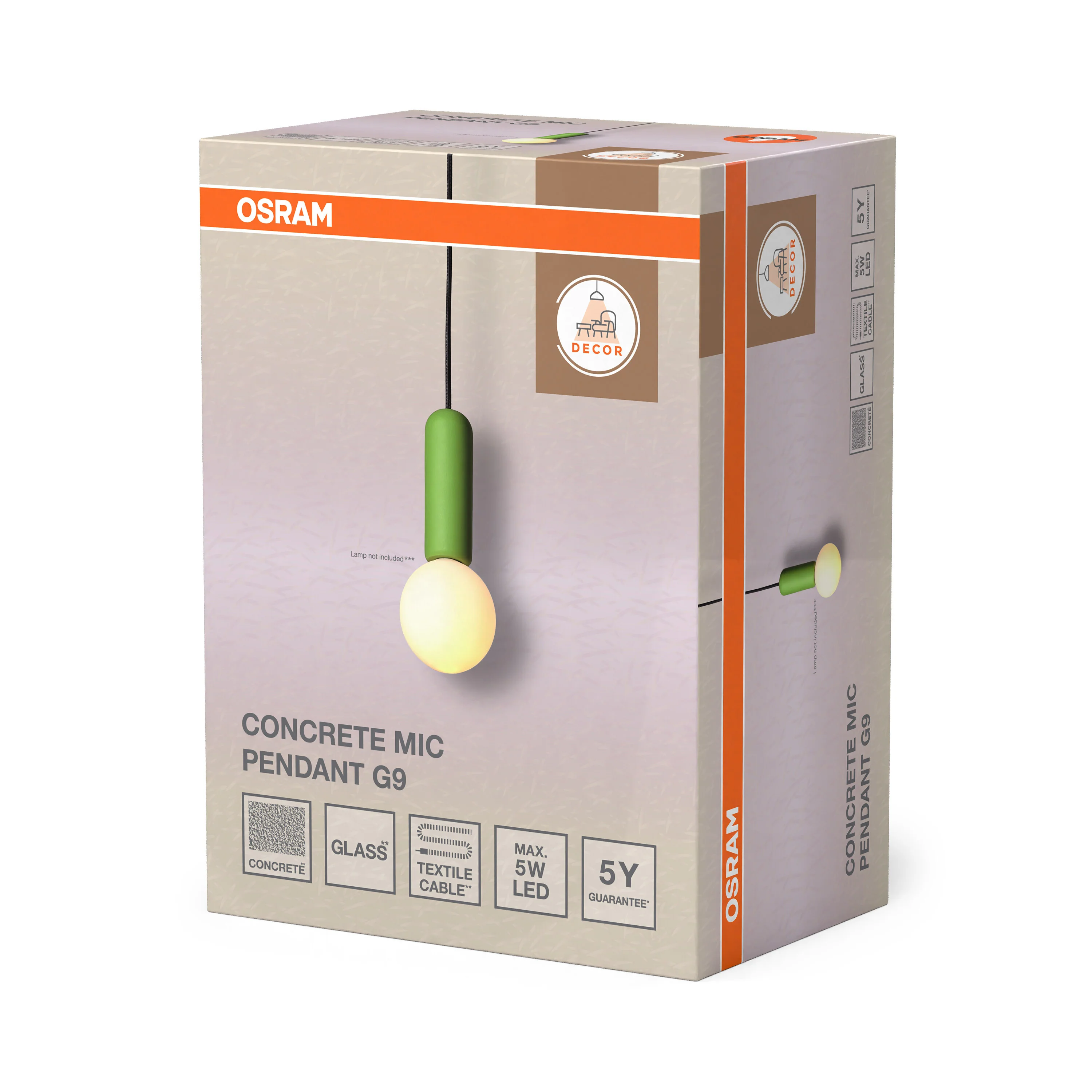 OSRAM Decor Concrete Mic Wisząca 1xG9 zielony - Image 6