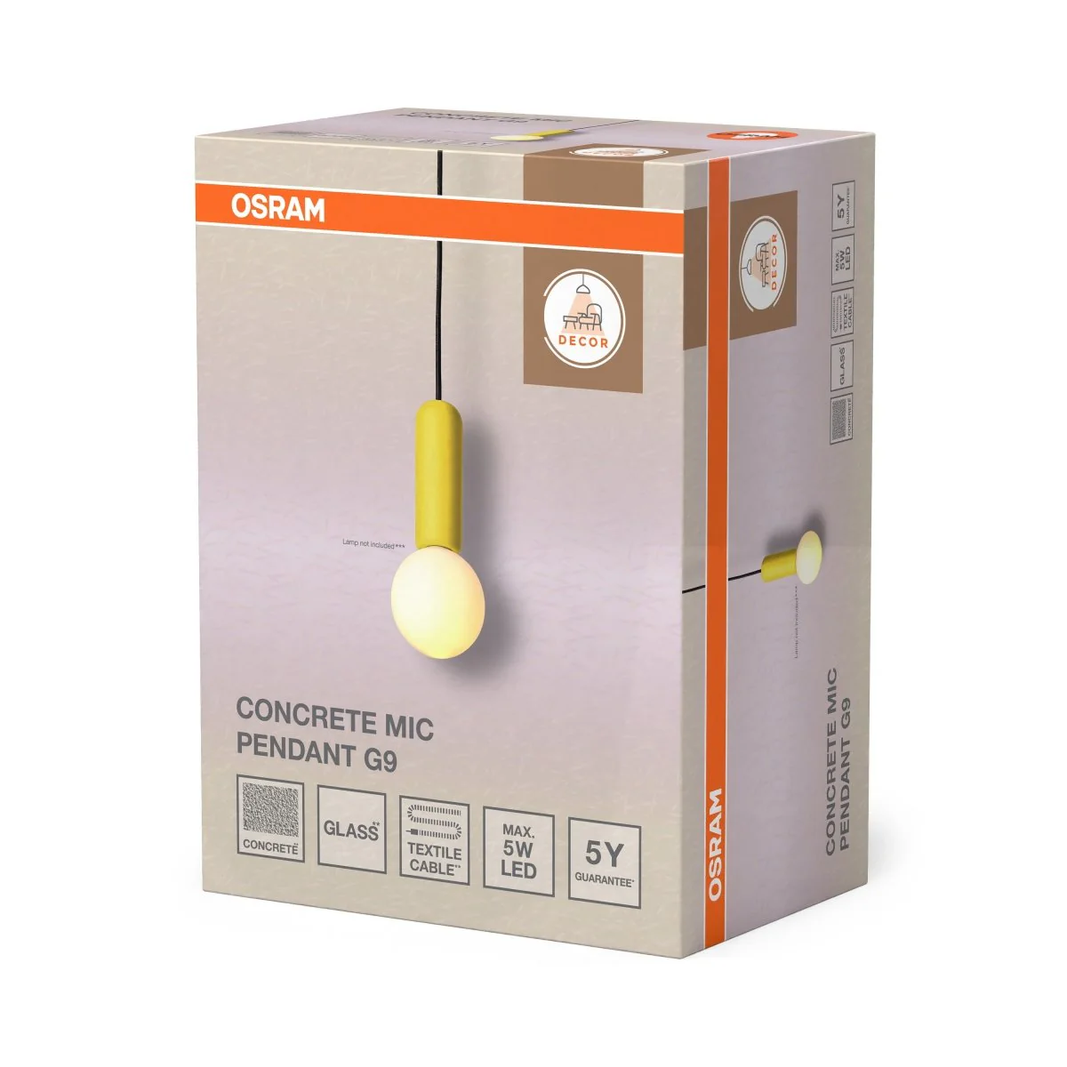 OSRAM Decor Concrete Mic Wisząca 1xG9 żółty - Image 2