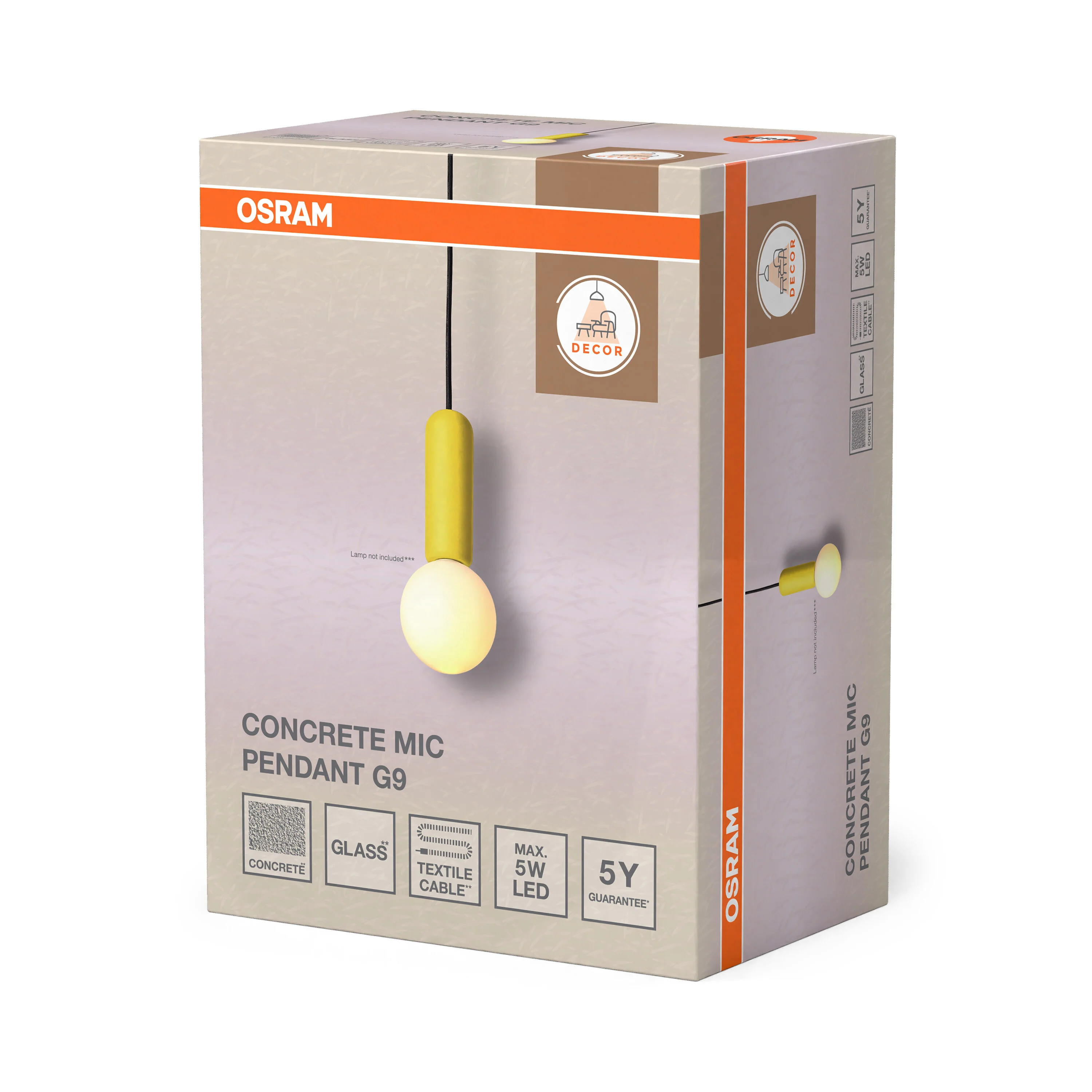 OSRAM Decor Concrete Mic Wisząca 1xG9 żółty - Image 6