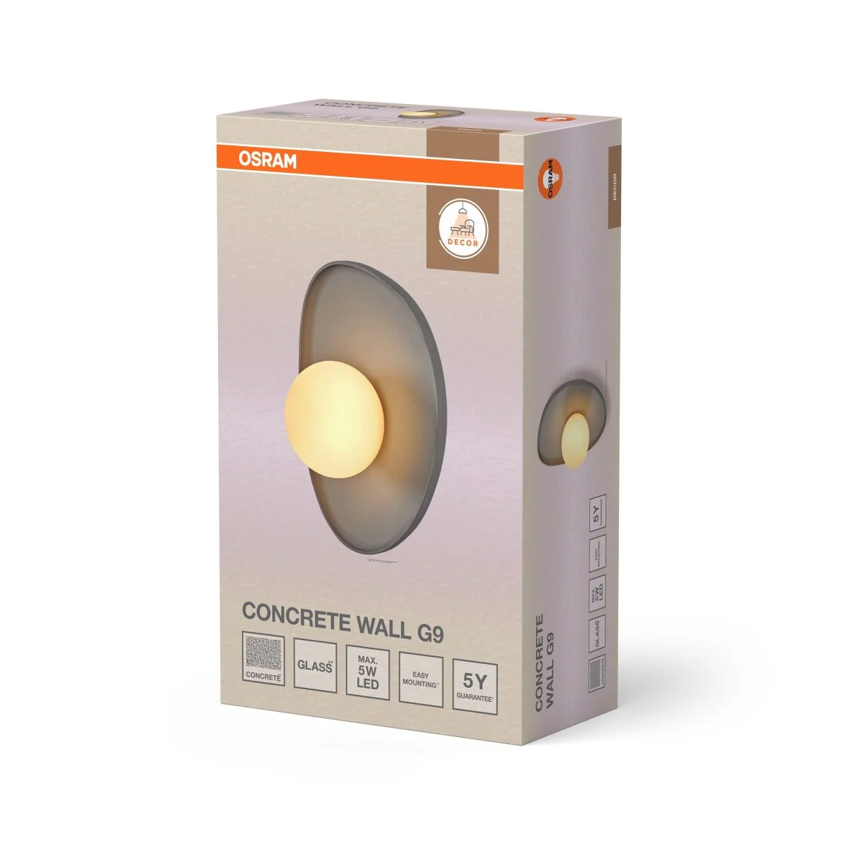 OSRAM Decor Concrete Nest Kinkiet 1 xG9 szary - Image 2
