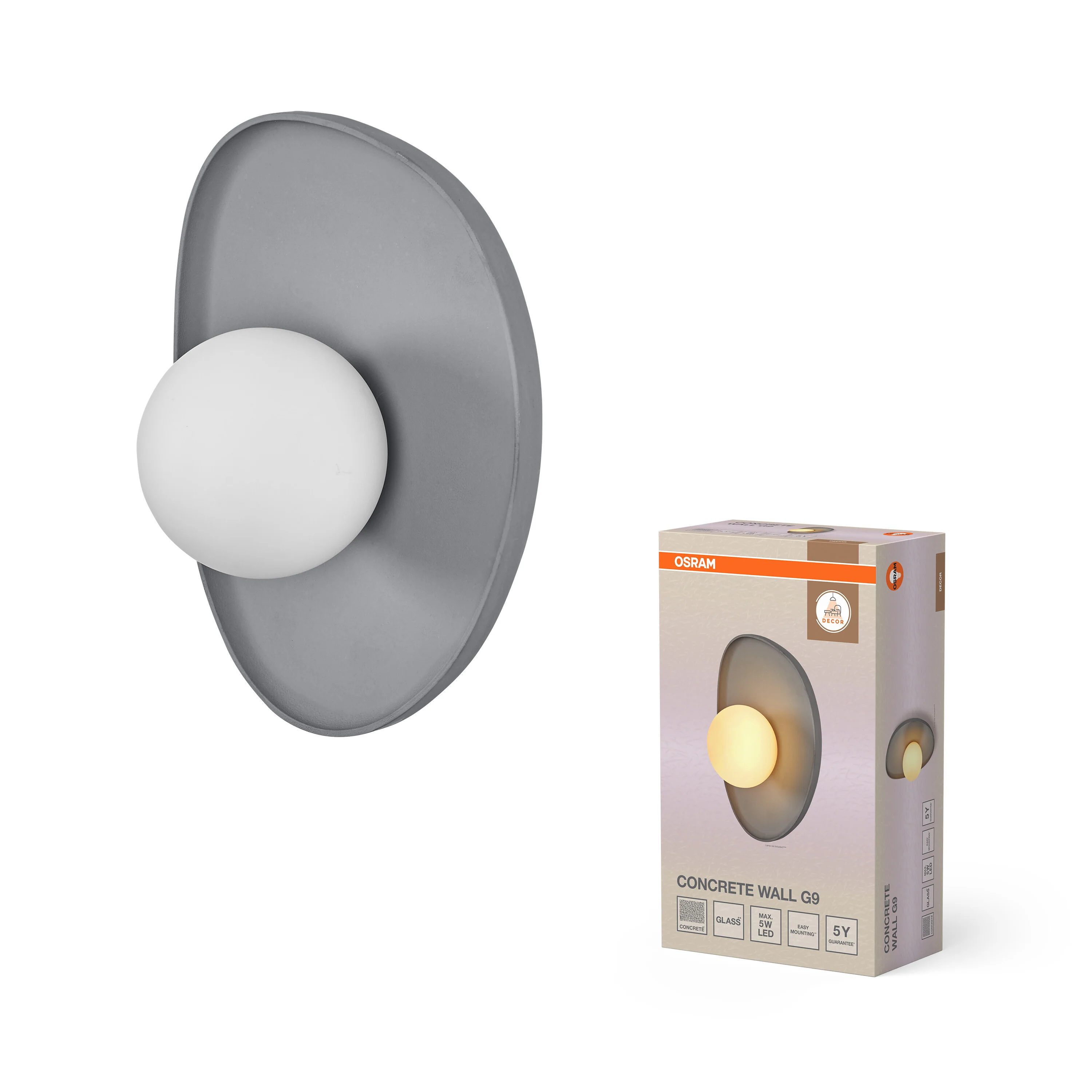 OSRAM Decor Concrete Nest Kinkiet 1 xG9 szary - Image 5
