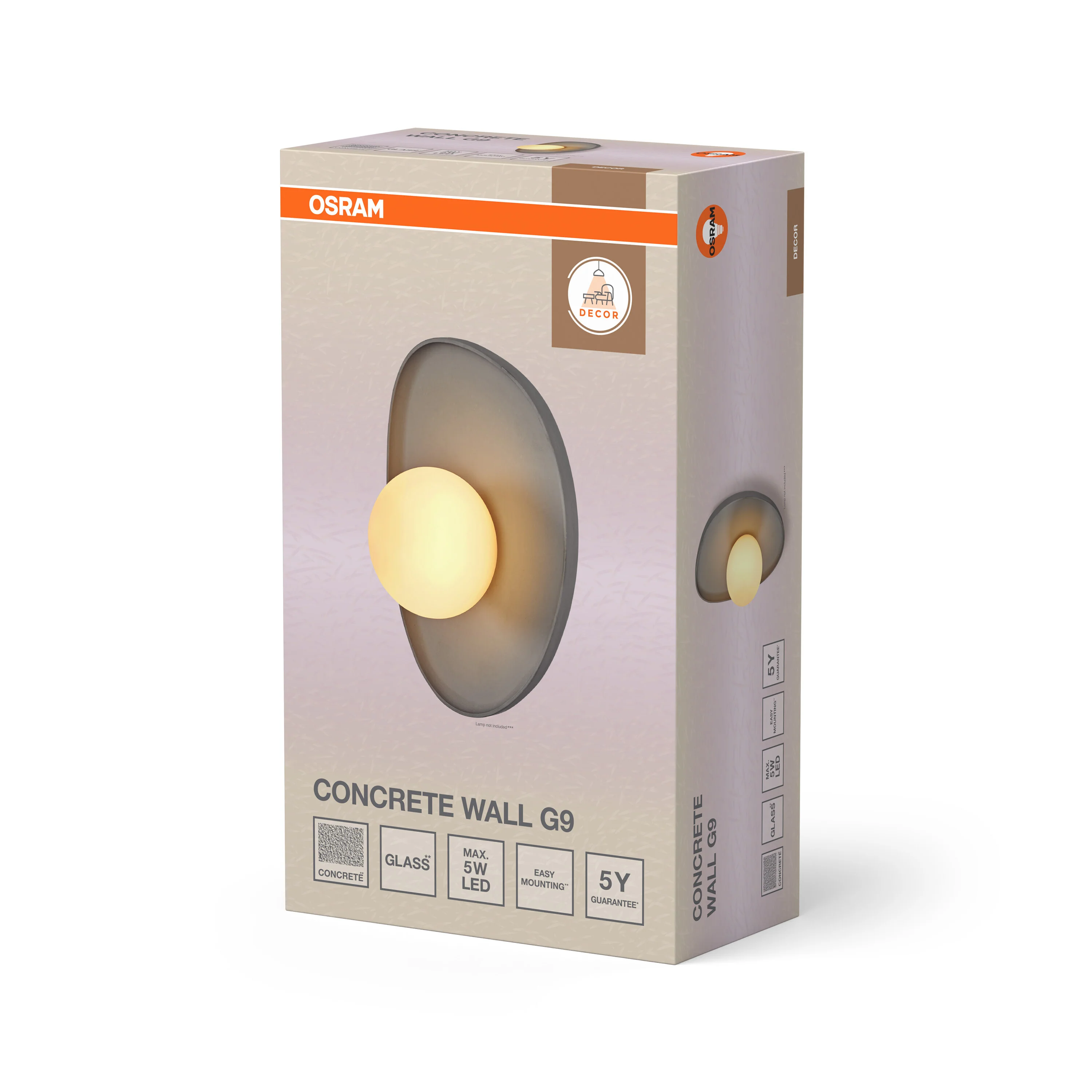 OSRAM Decor Concrete Nest Kinkiet 1 xG9 szary - Image 6