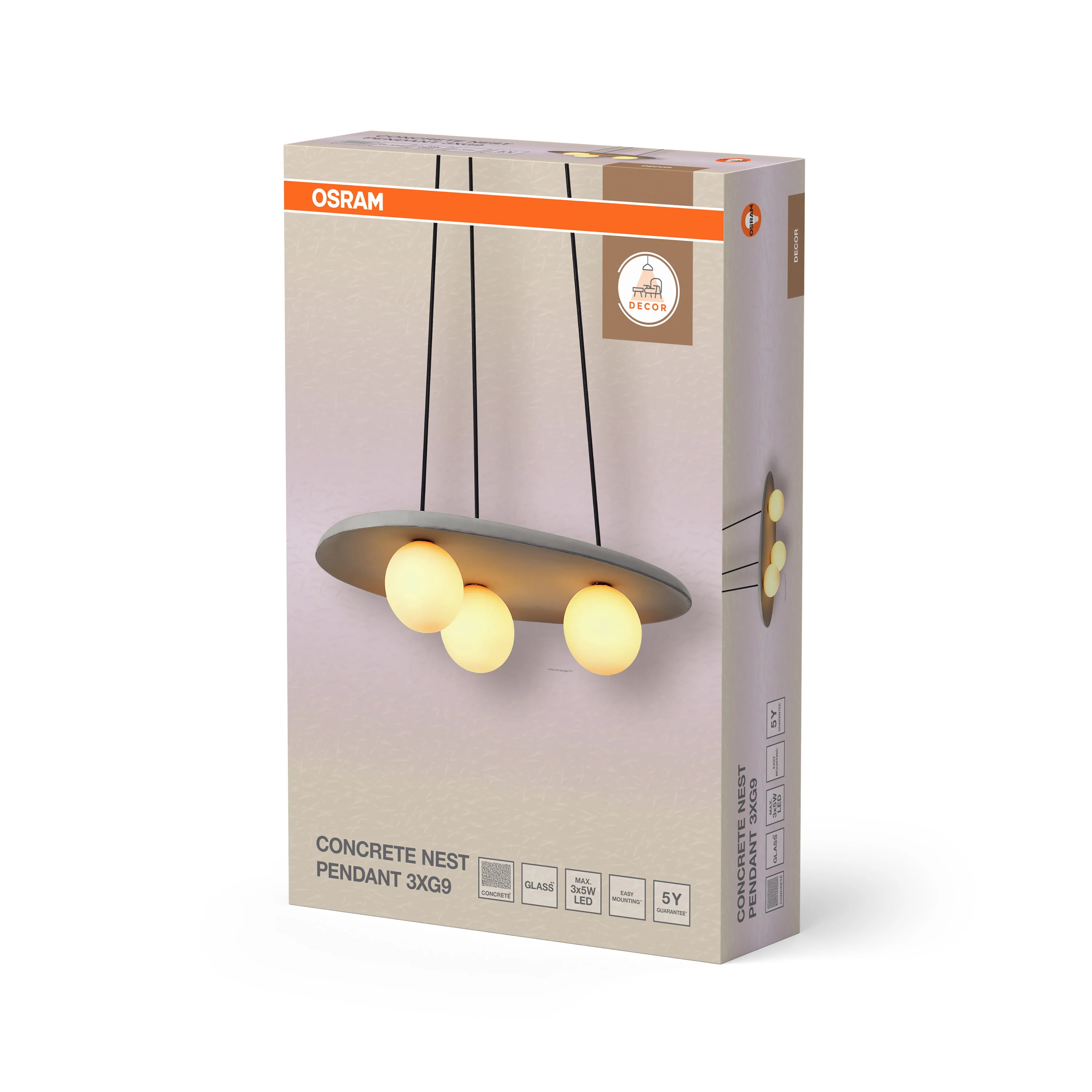 OSRAM Decor Concrete Nest Wisząca G9 szary - Image 6