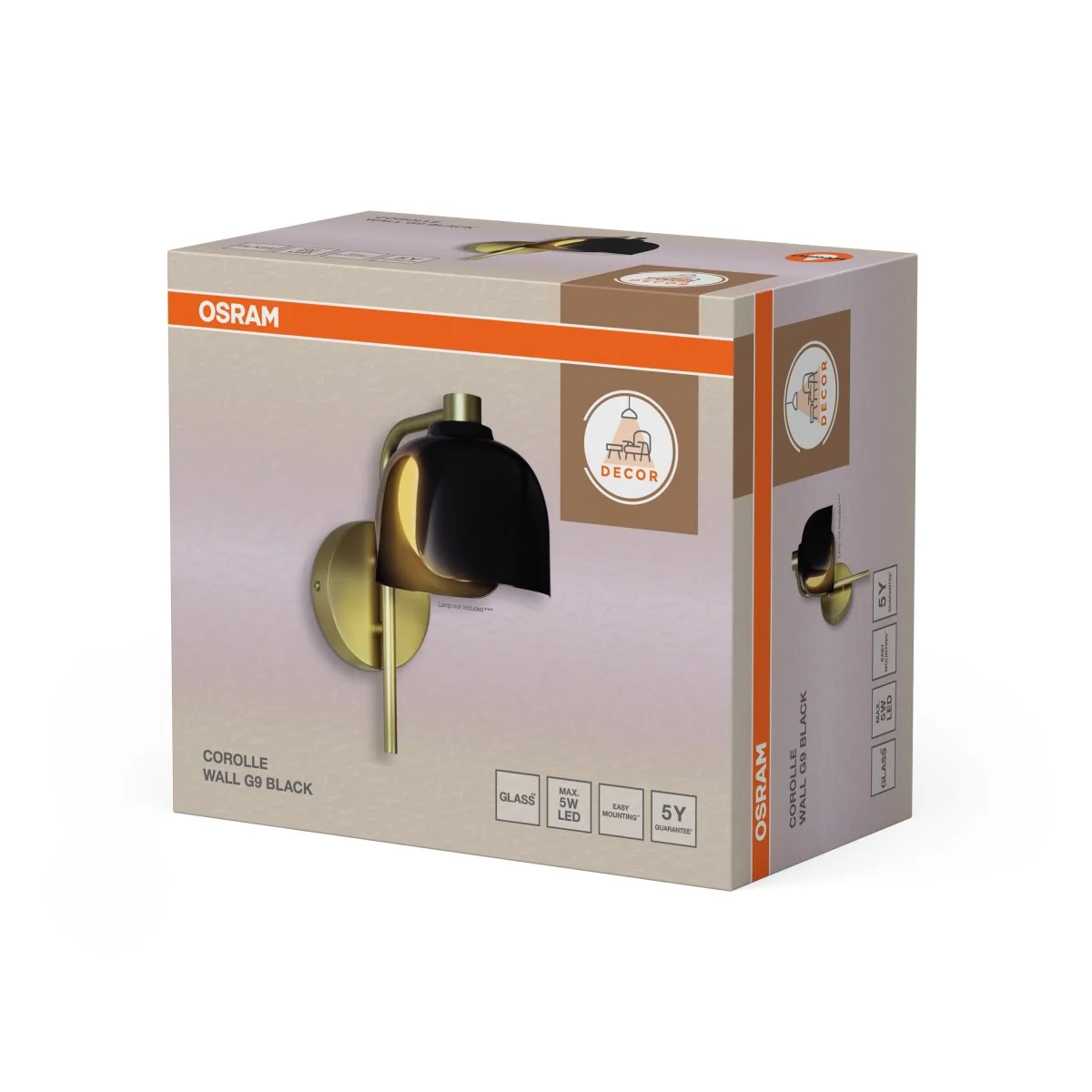 OSRAM Decor Corolle Kinkiet G9 czarny - Image 2