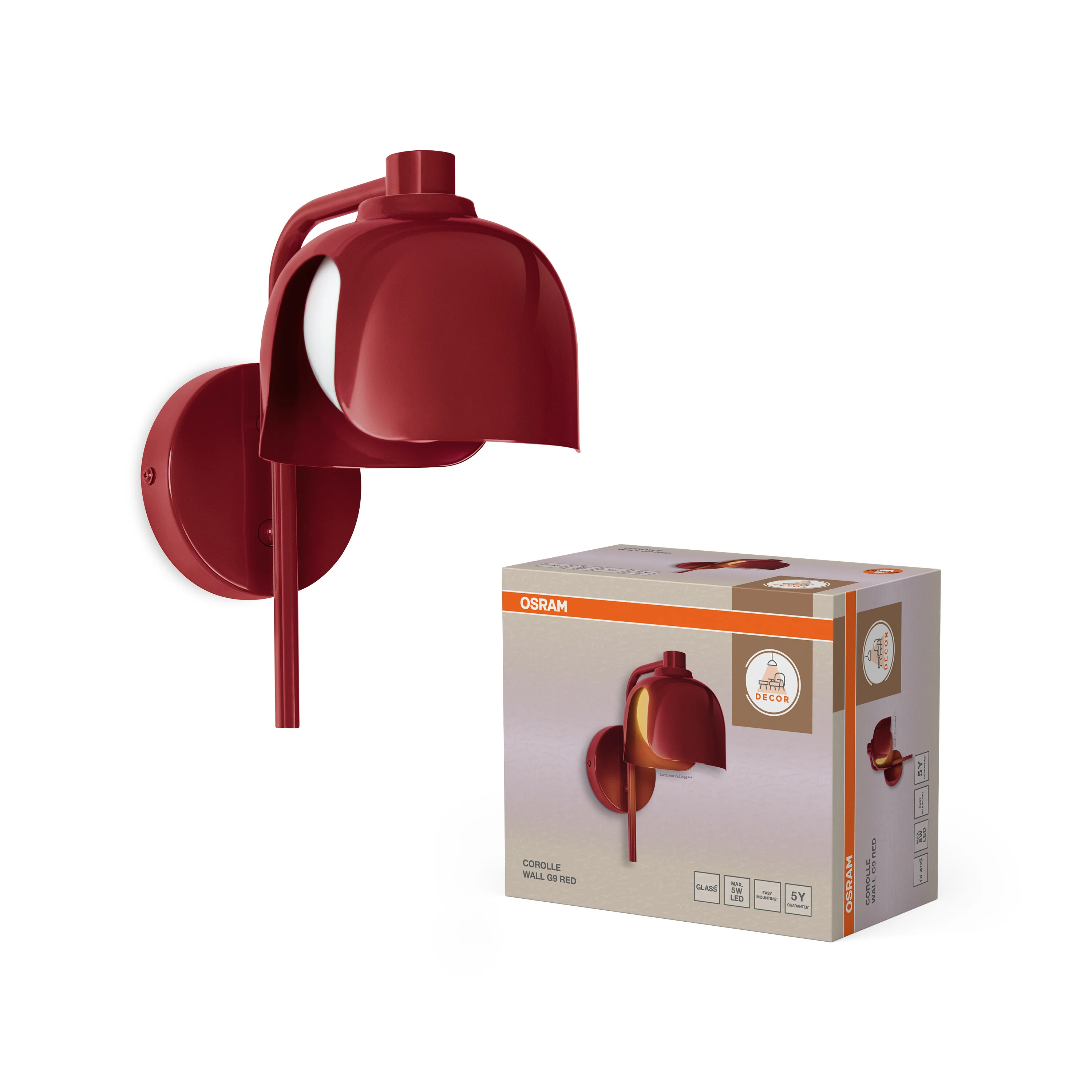 OSRAM Decor Corolle Kinkiet G9 czerwony - Image 5