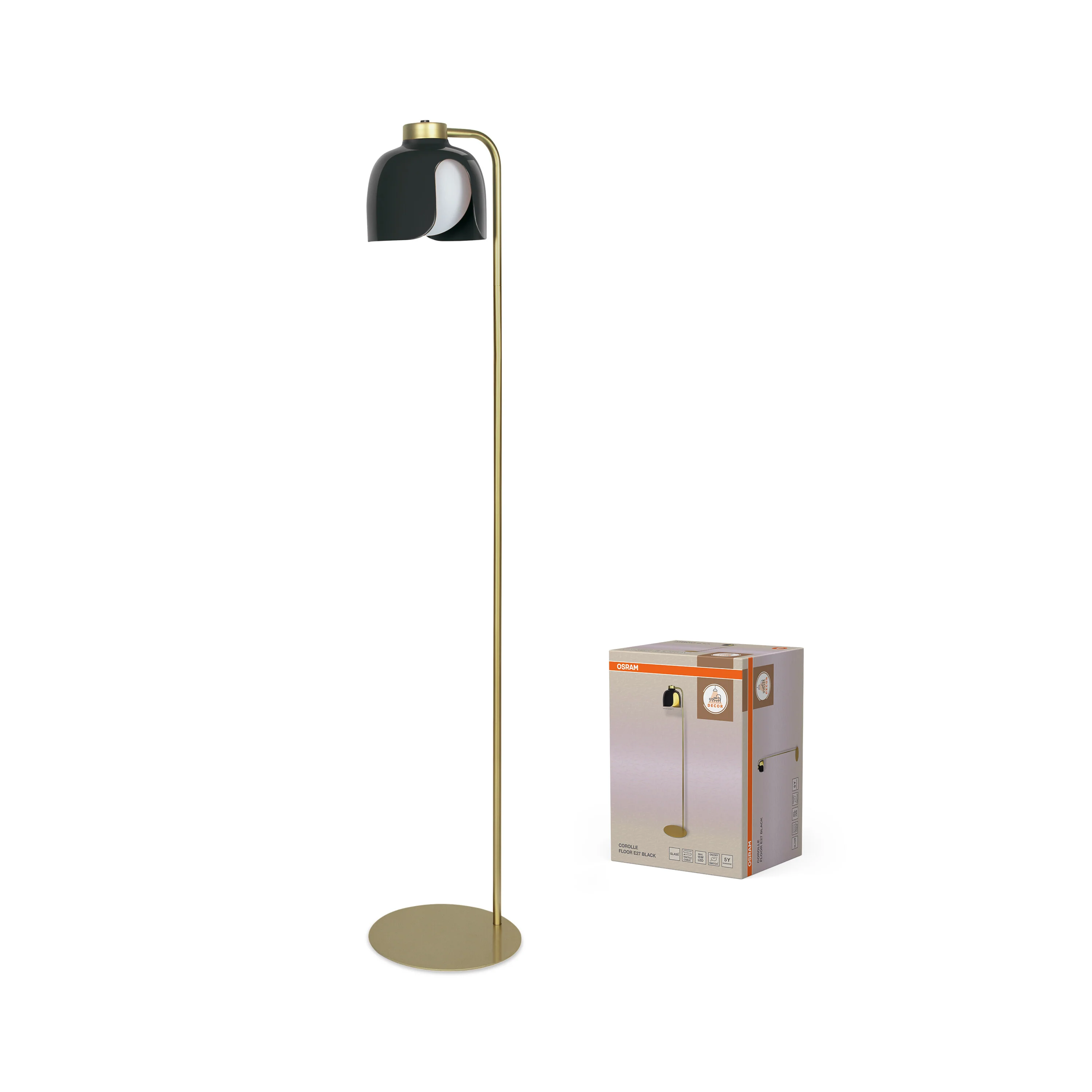 OSRAM Decor Corolle Lampa stojąca E27 czarna - Image 5