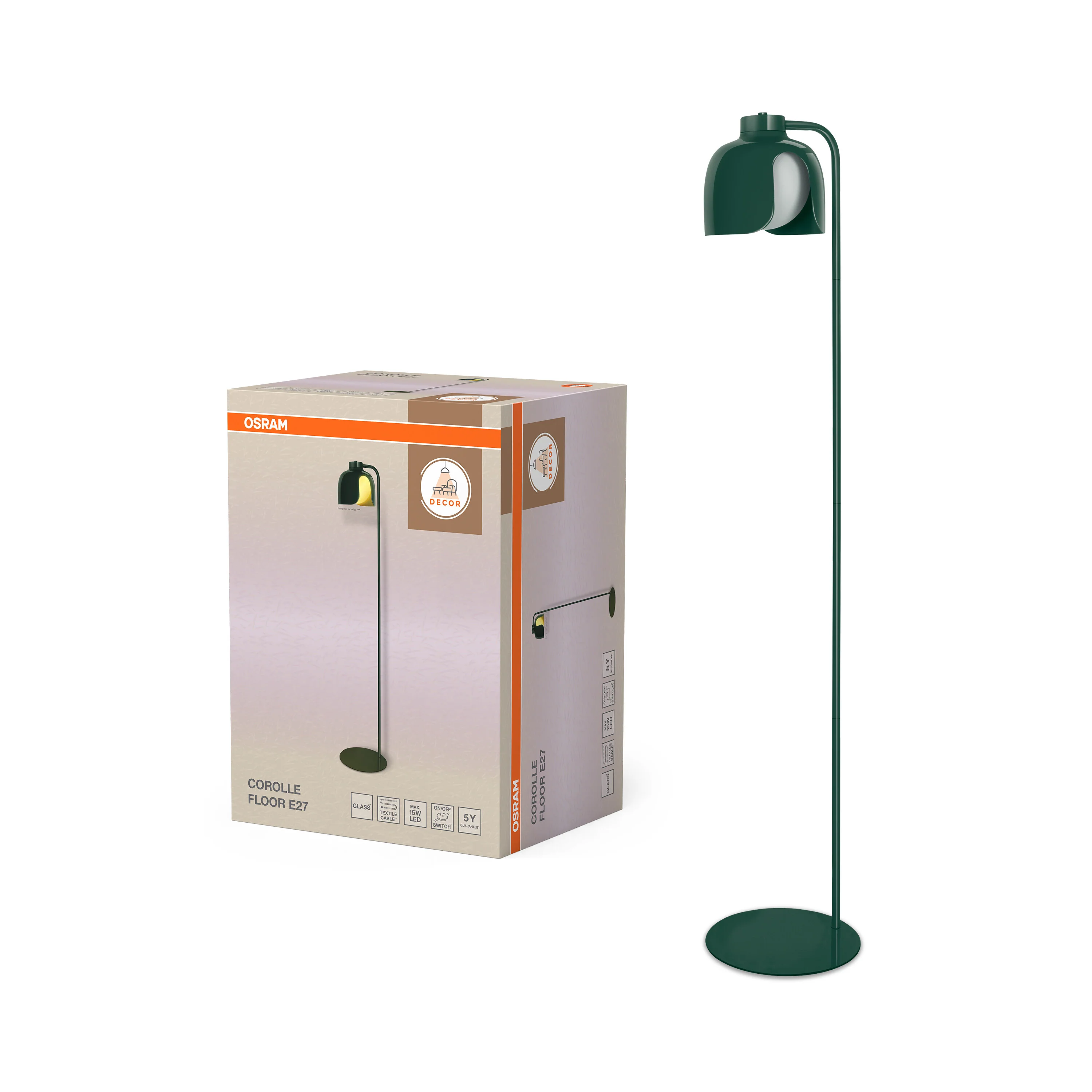 OSRAM Decor Corolle Lampa stojąca E27 zielona - Image 5