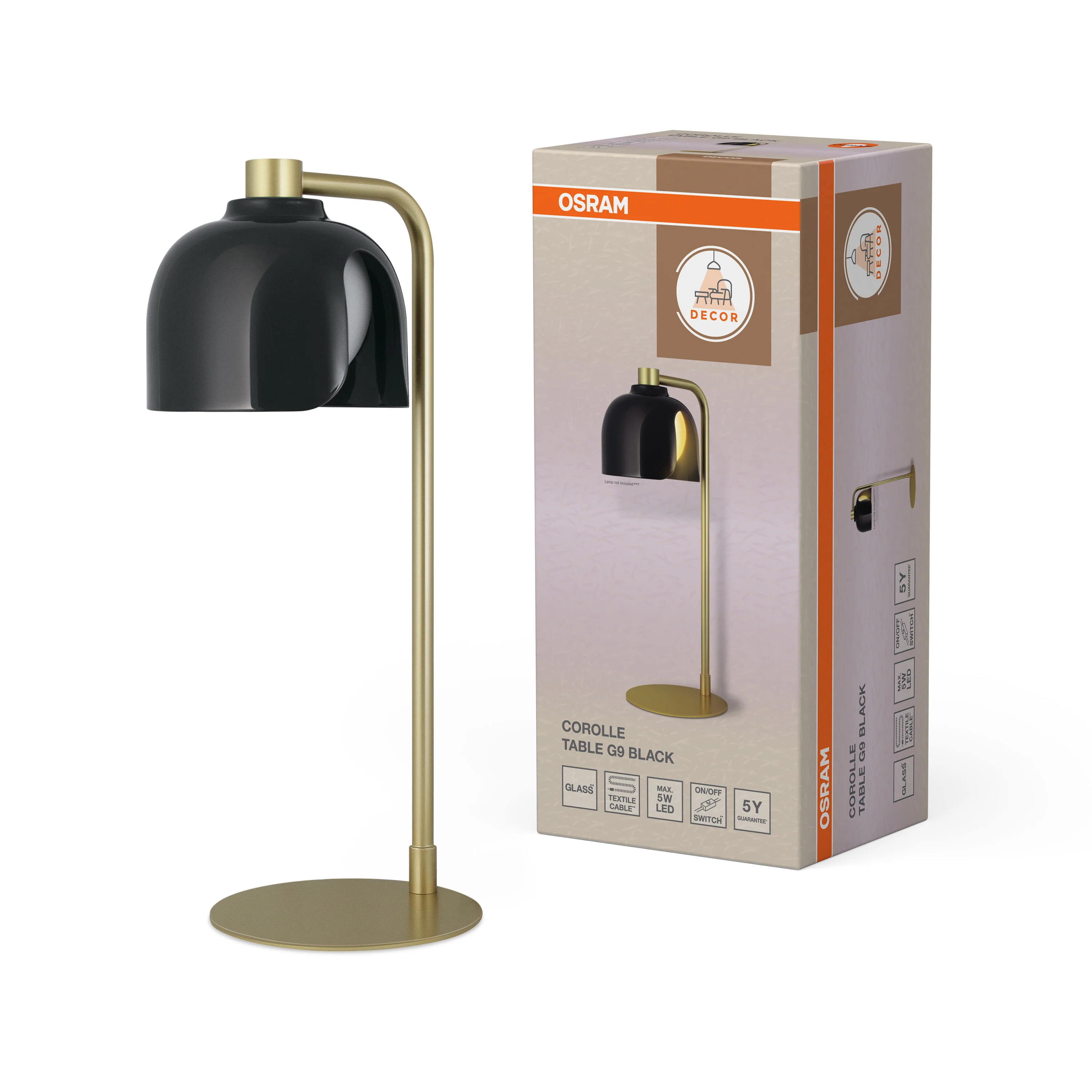 OSRAM Decor Corolle Lampa stołowa G9 czarna - Image 5