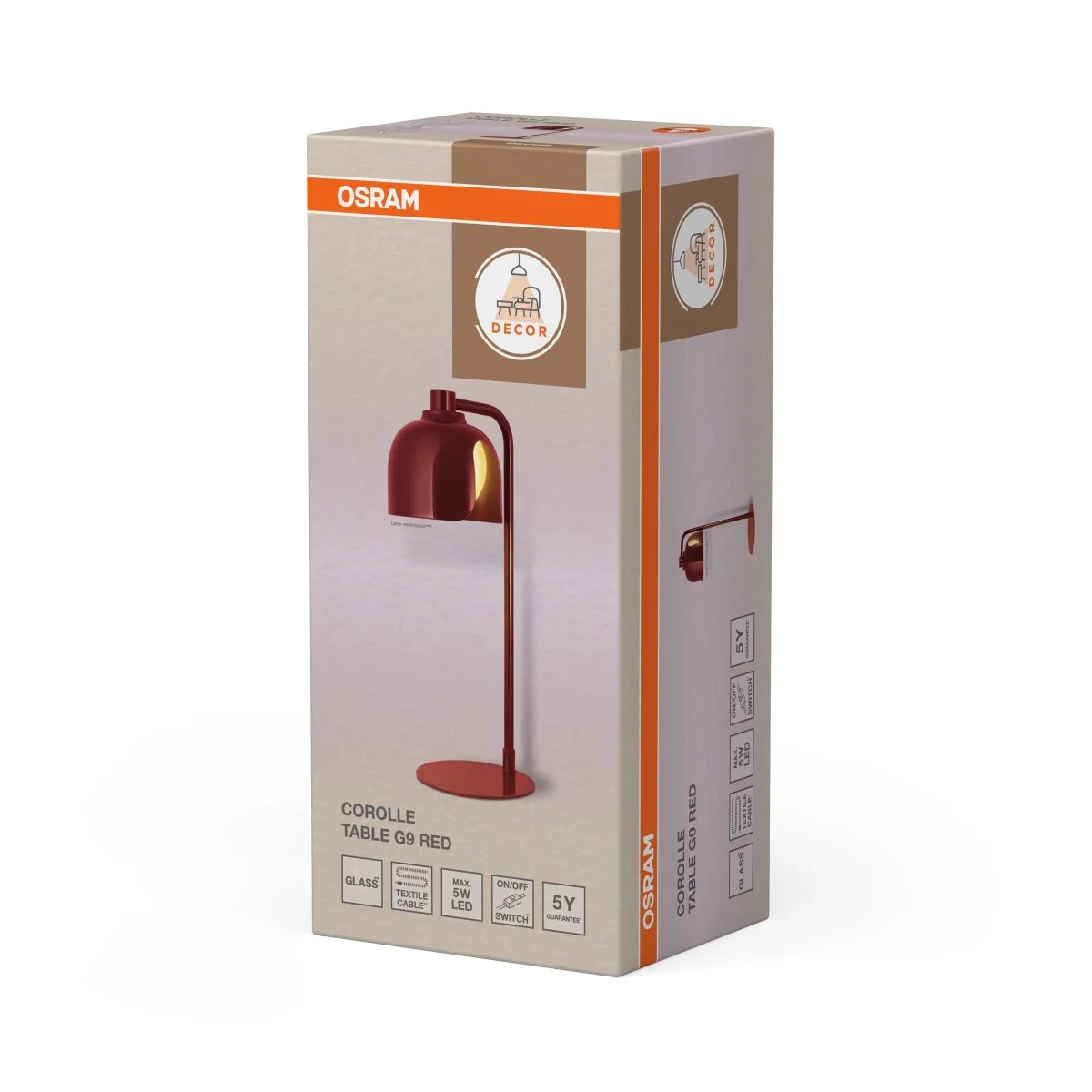 OSRAM Decor Corolle Lampa stołowa G9 czerwona - Image 2