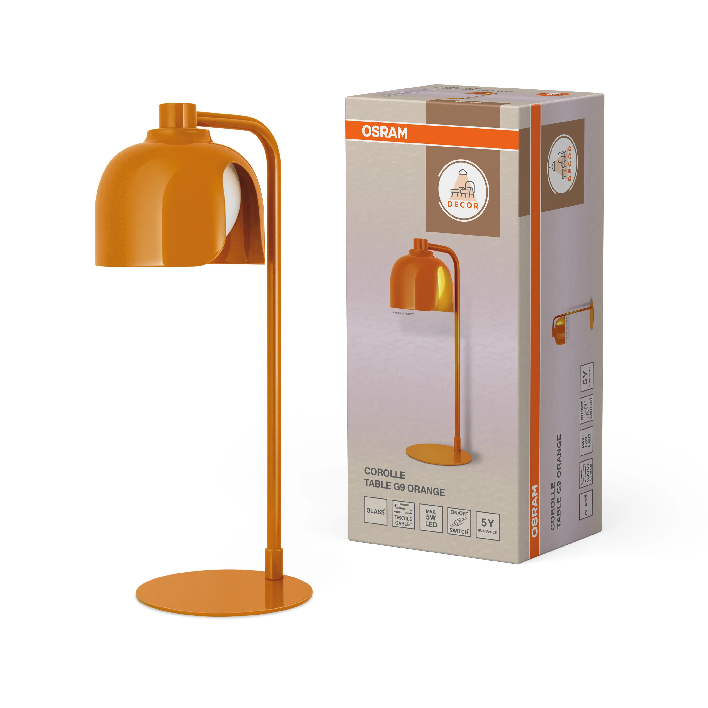OSRAM Decor Corolle Lampa stołowa G9 pomarańczowa - Image 5