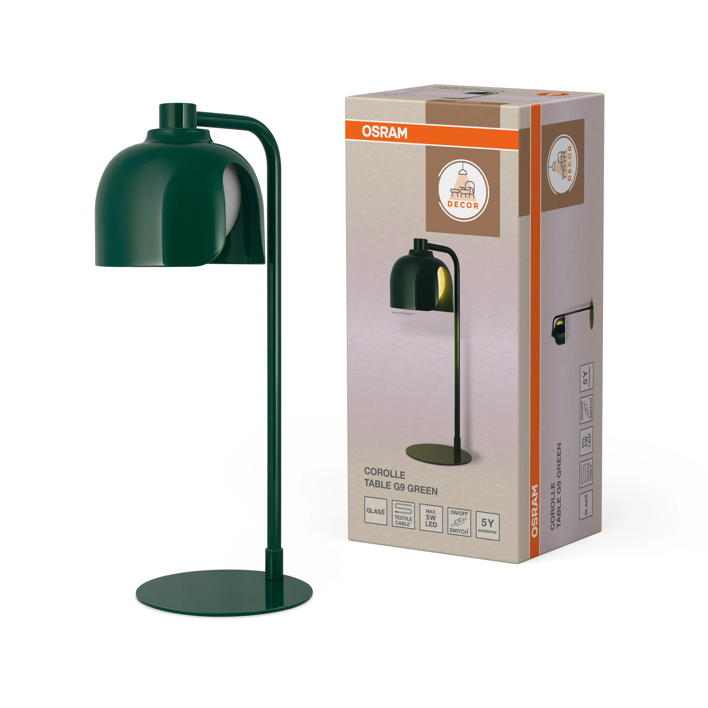 OSRAM Decor Corolle Lampa stołowa G9 zielona - Image 5