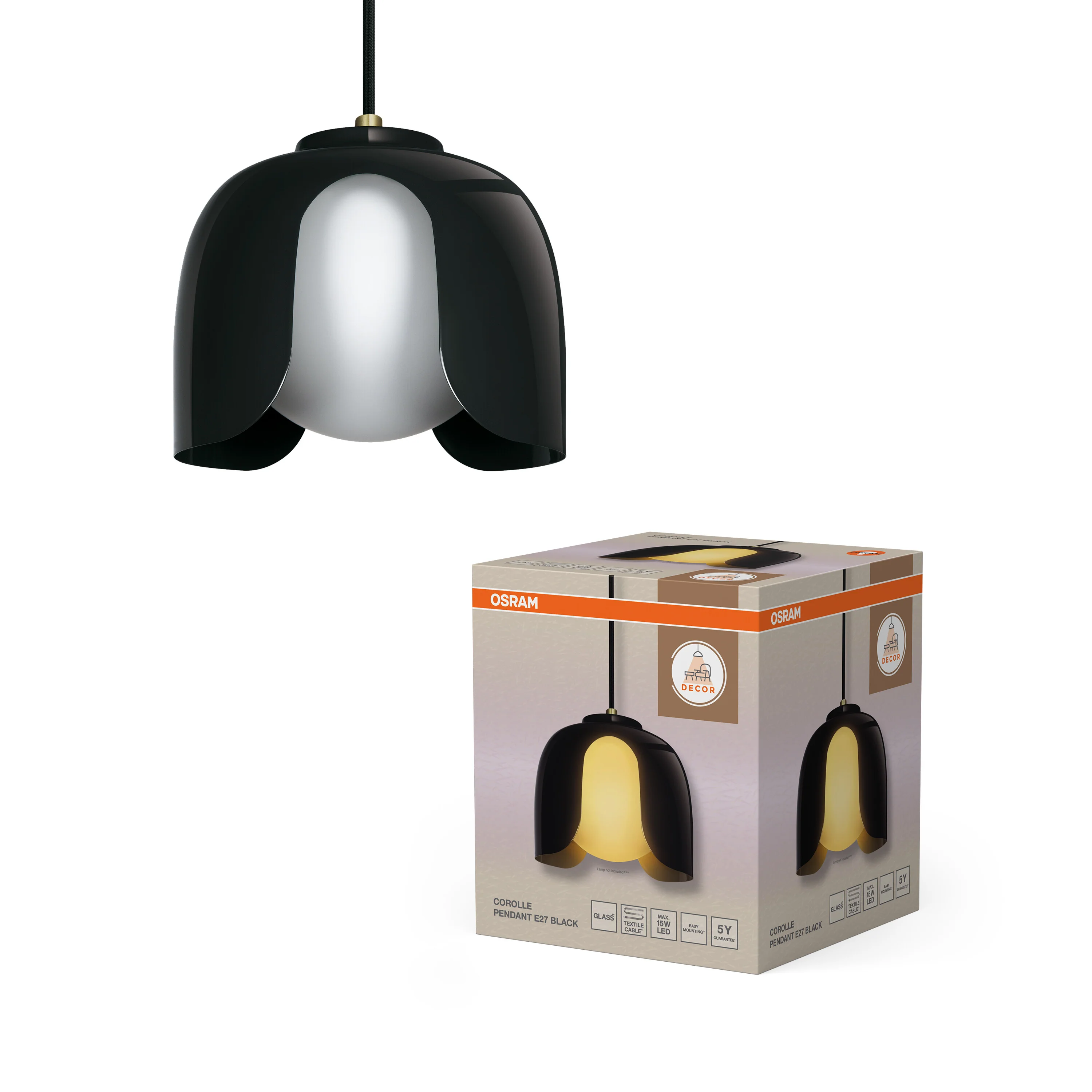 OSRAM Decor Corolle Wisząca E27 czarny - Image 5