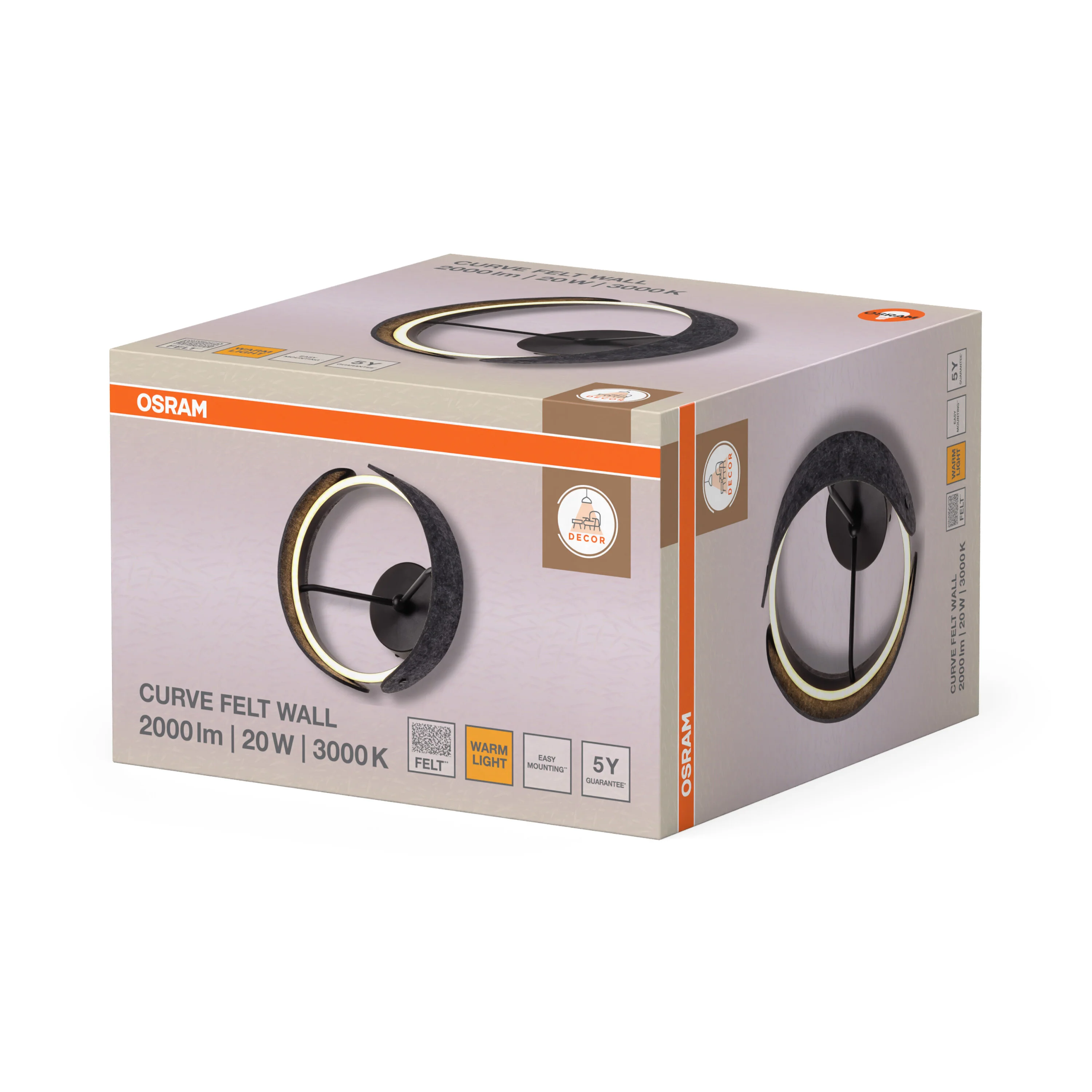 OSRAM Decor Curve Felt Kinkiet 20W 830 ciemnoszary - Image 6