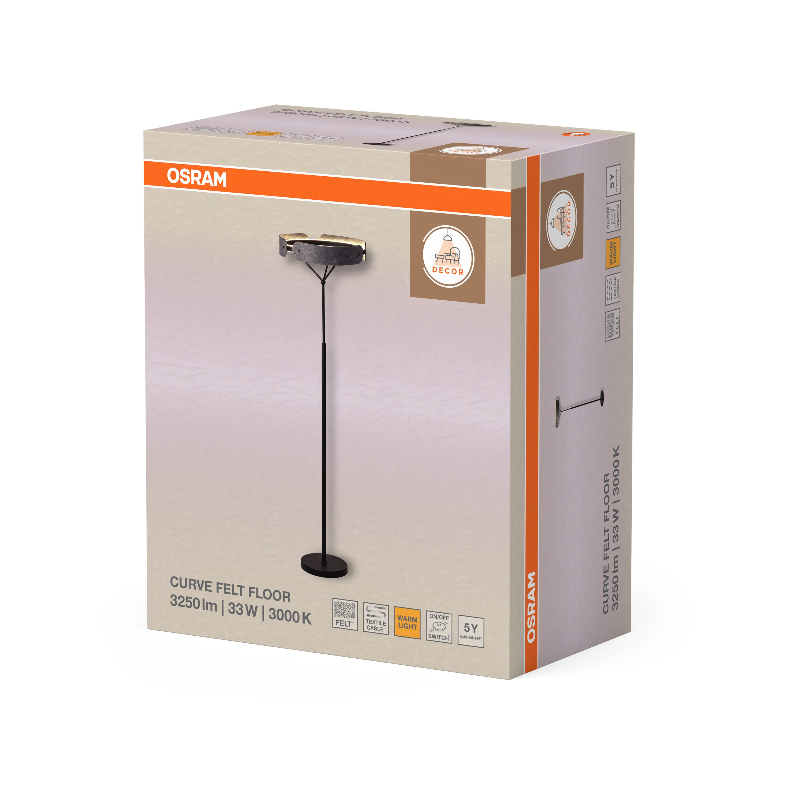 OSRAM Decor Curve Felt Lampa stojąca 33W 830 ciemnoszara - Image 6